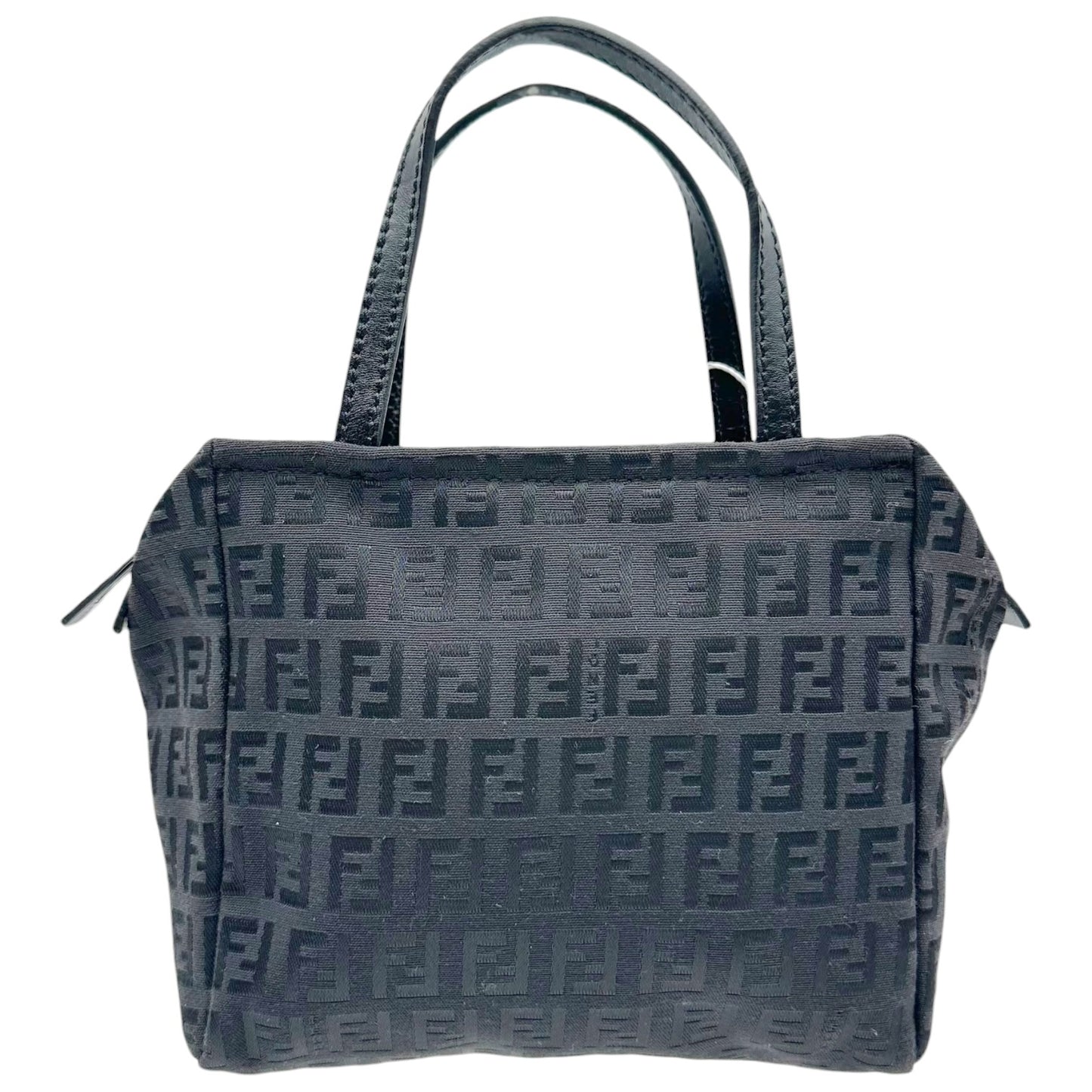 Fendi Black Zucchino Monogram Small Square Pochette Bag