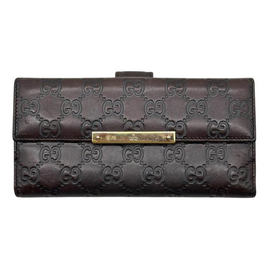 Gucci Brown Guccissima Embossed Monogram Long Wallet - Outfit Repeater