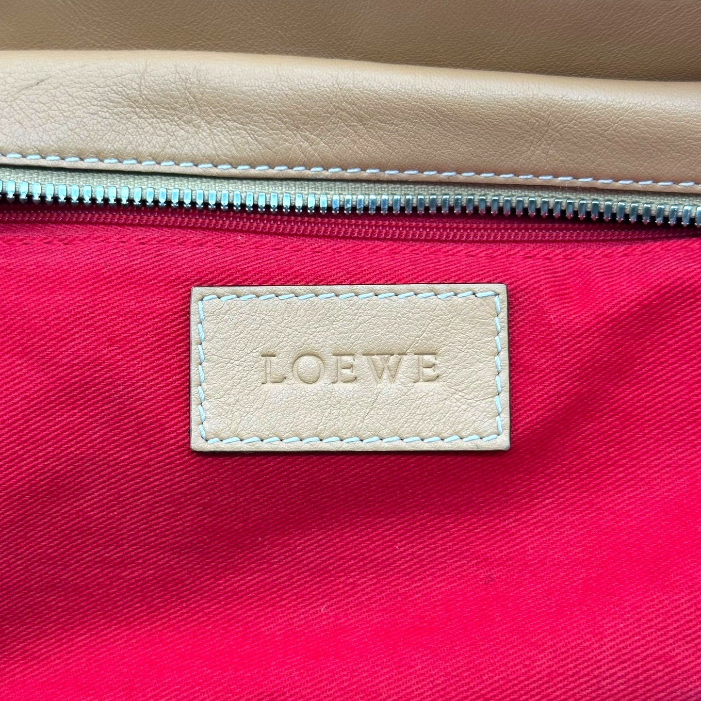 Loewe Tan Leather Anagram Logo Amazona Tote Bag