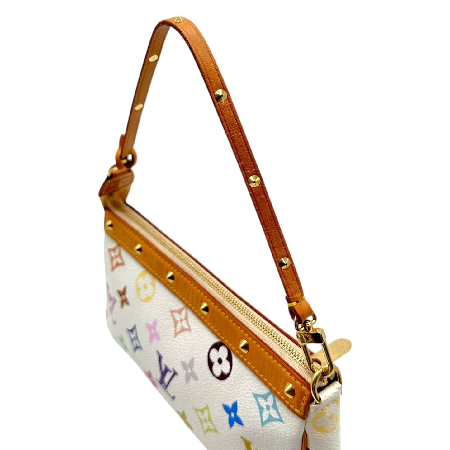 Louis Vuitton Pochette Bag White Multicolor Monogram