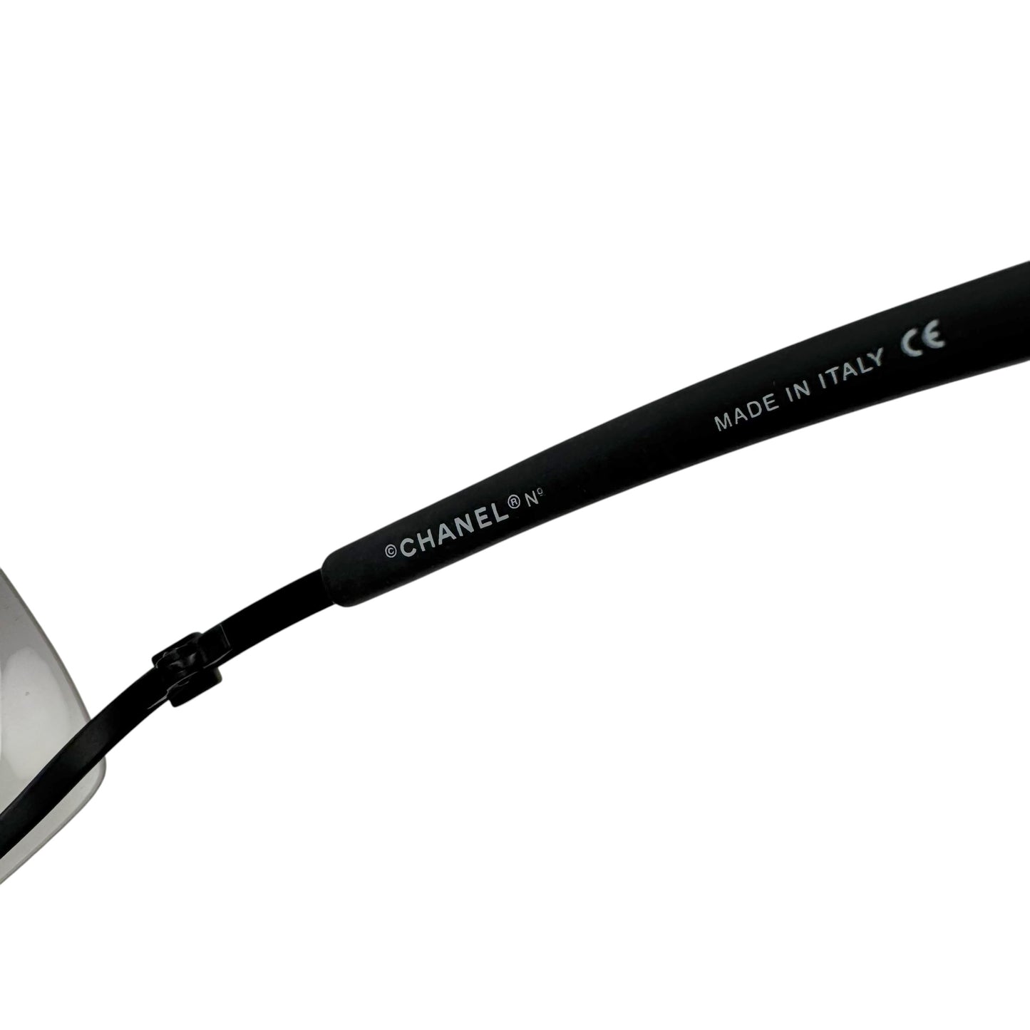 Chanel 4066-B Gray Gradient Lens Bottom Rim & Crystal Arm Wrap Sunglasses w/ Case