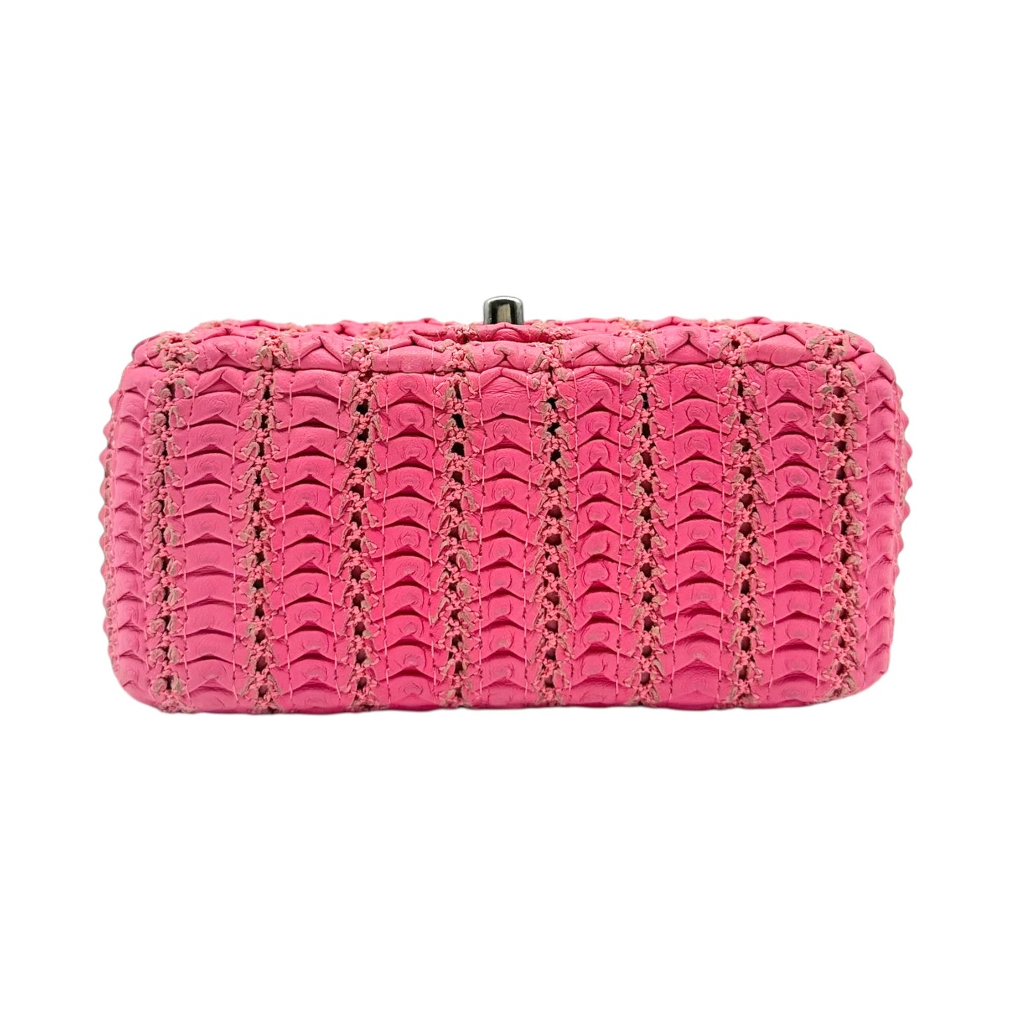 Chanel Paris-Seoul Pink Woven Leather Mini Square Flap Bag 2016