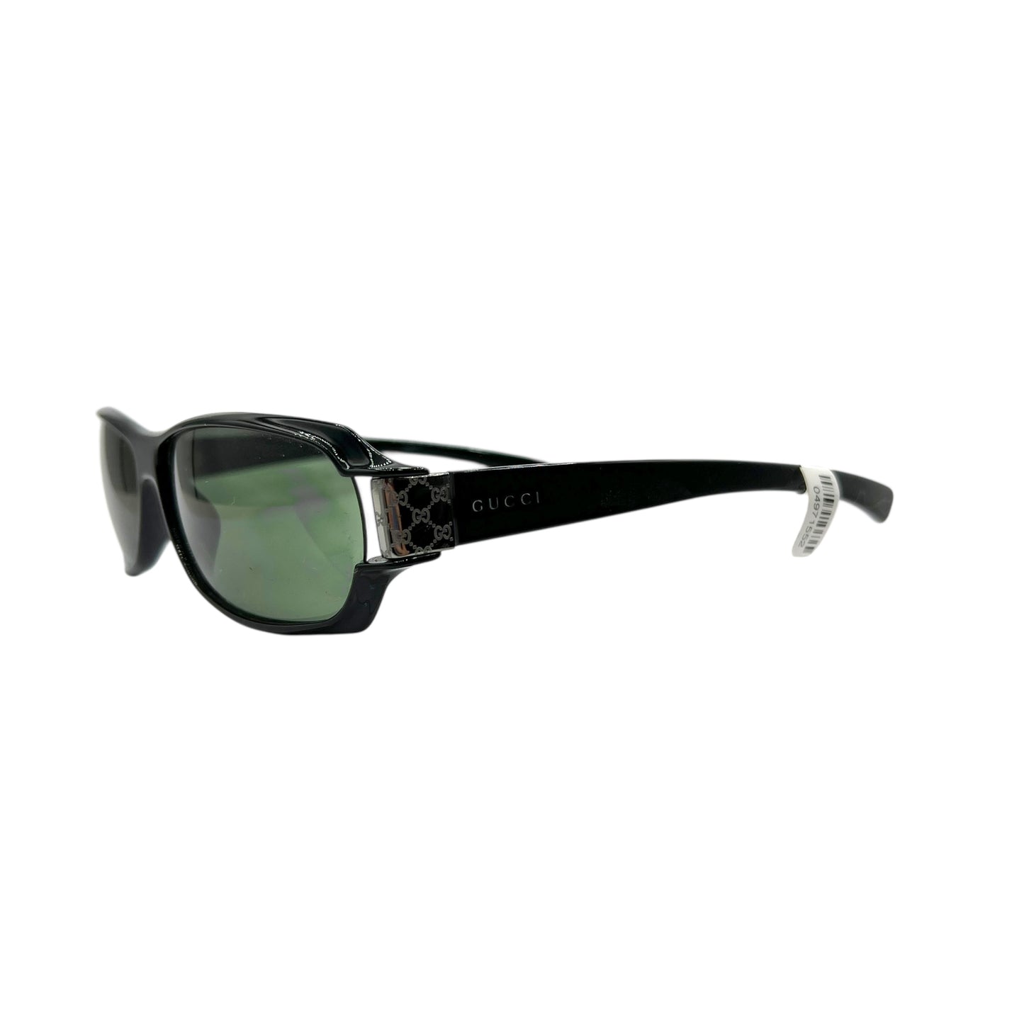 Gucci Black & Silver Monogram Side Rectangle Sunglasses GG2547/S