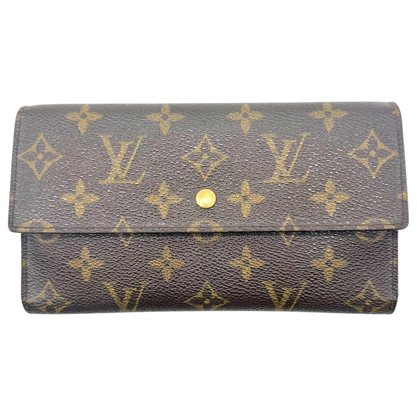 Louis Vuitton Long Snap Wallet Brown Monogram Canvas