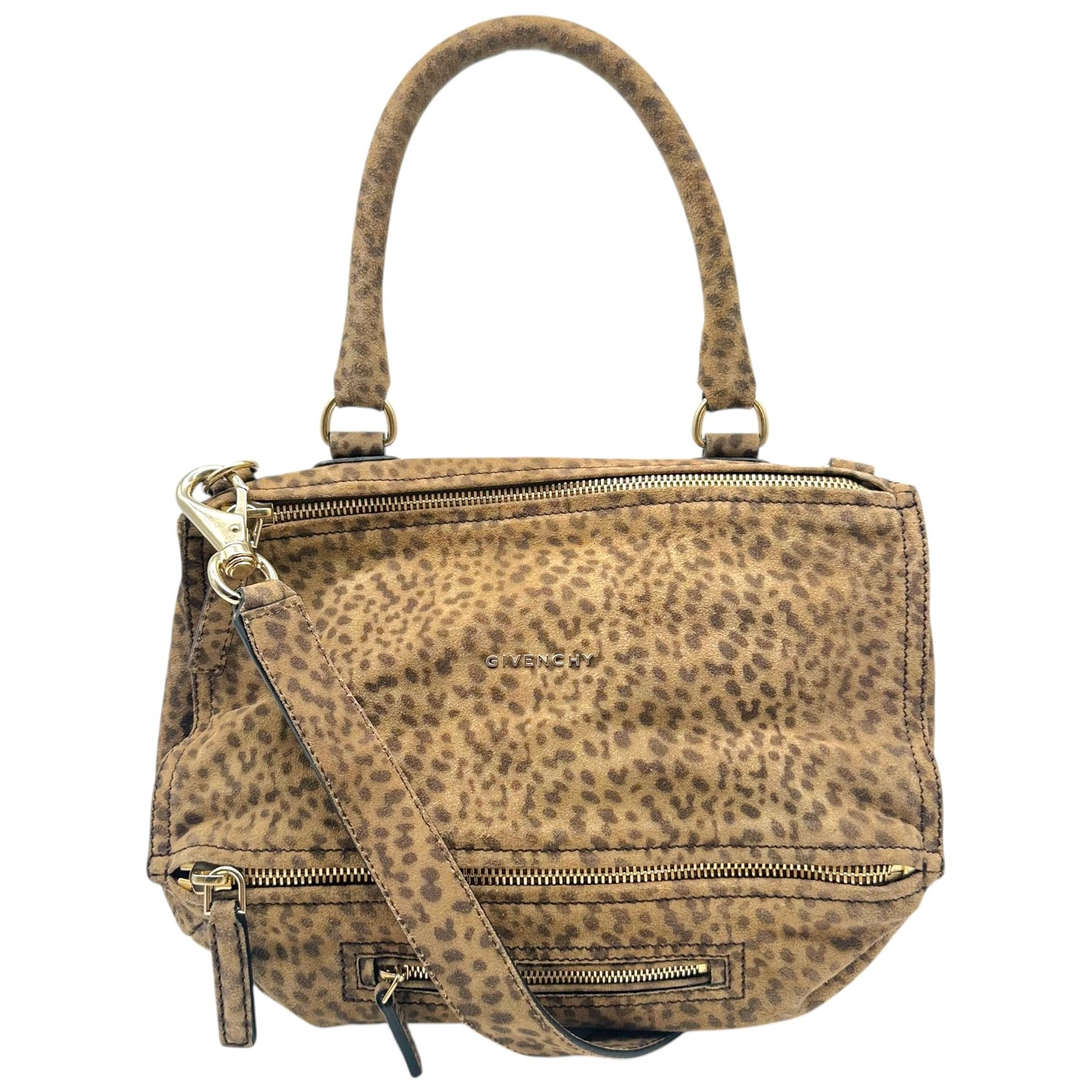 Givenchy Leopard Print Suede Pandora 2-Way Bag