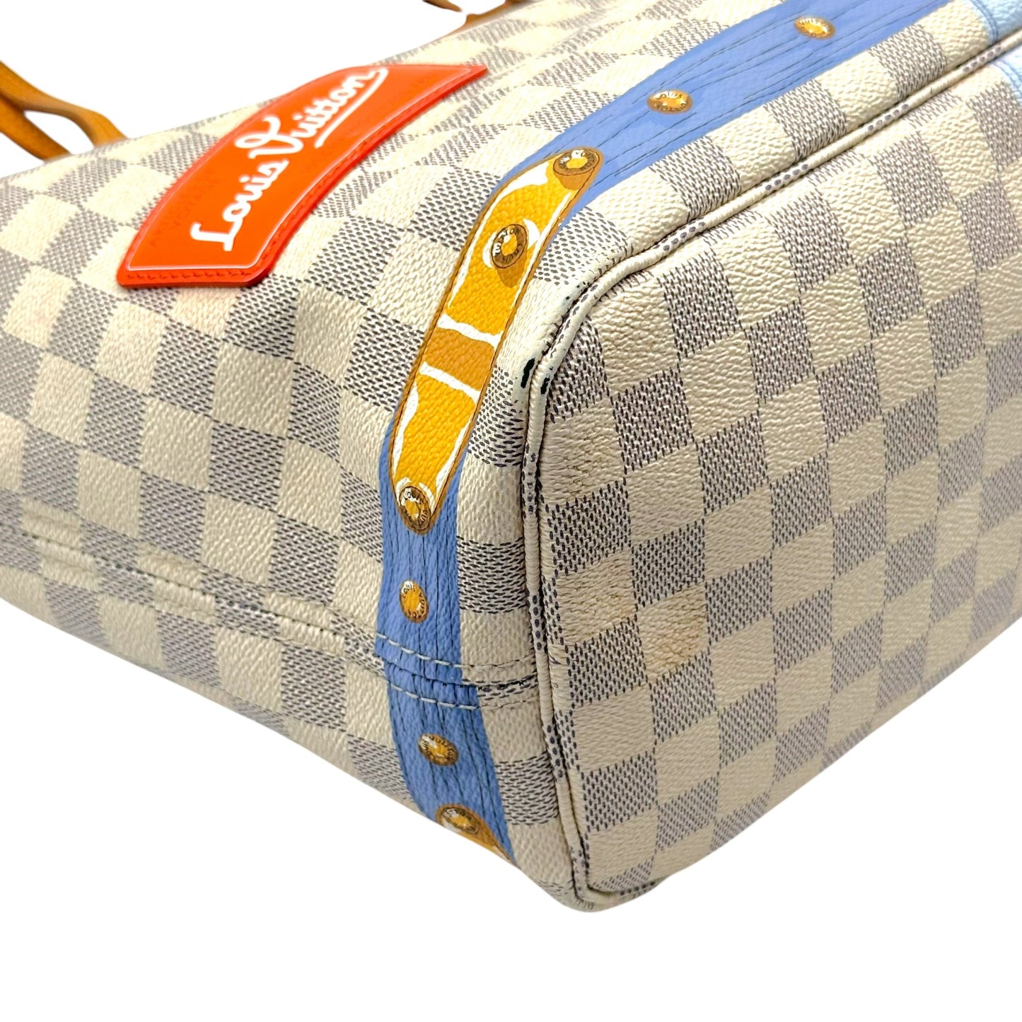Louis Vuitton Damier Azur Summer Trunk Neverfull MM Tote Bag