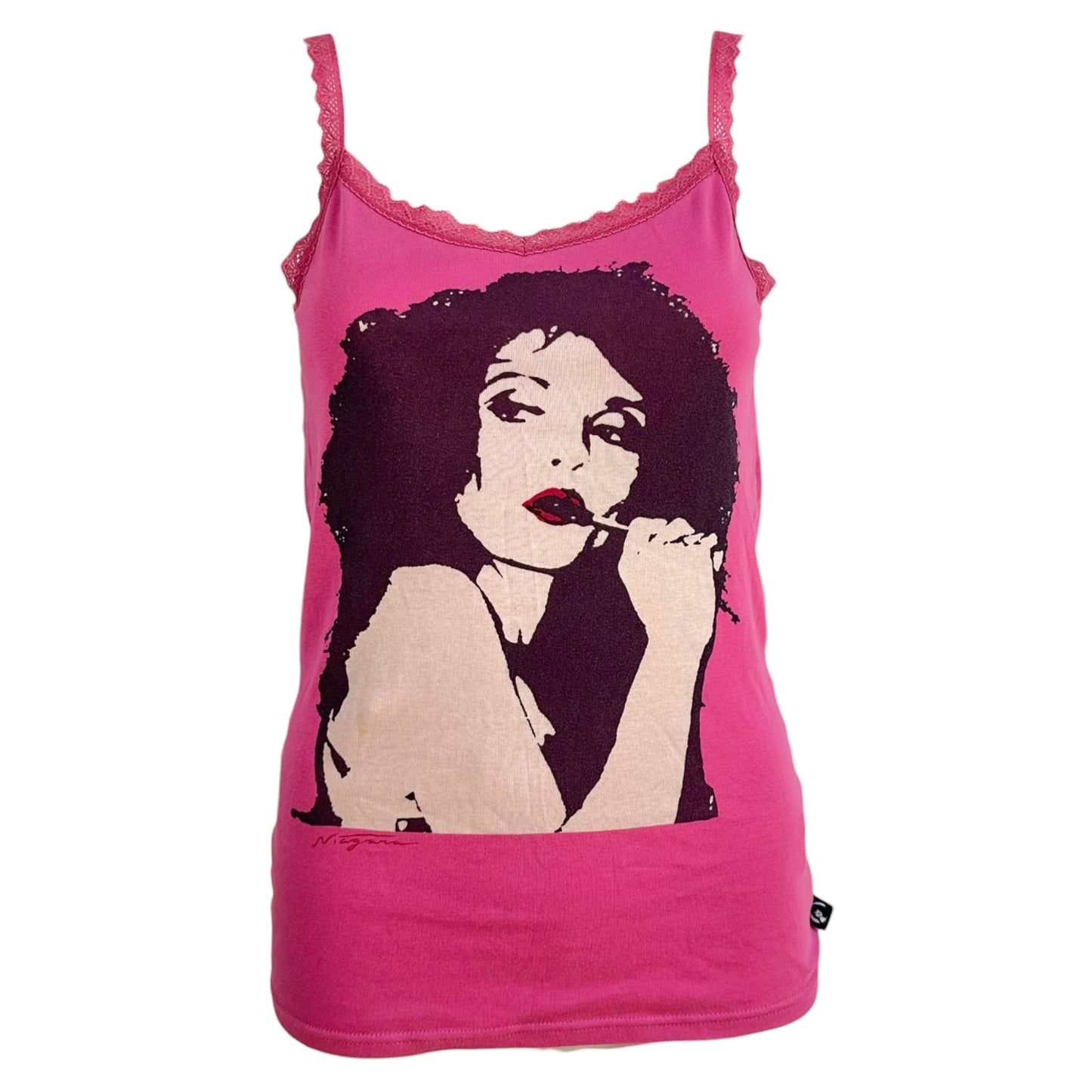 Hysteric Glamour Niagra 'Let There Be Dark'  Pink Lace Trim Graphic Cami