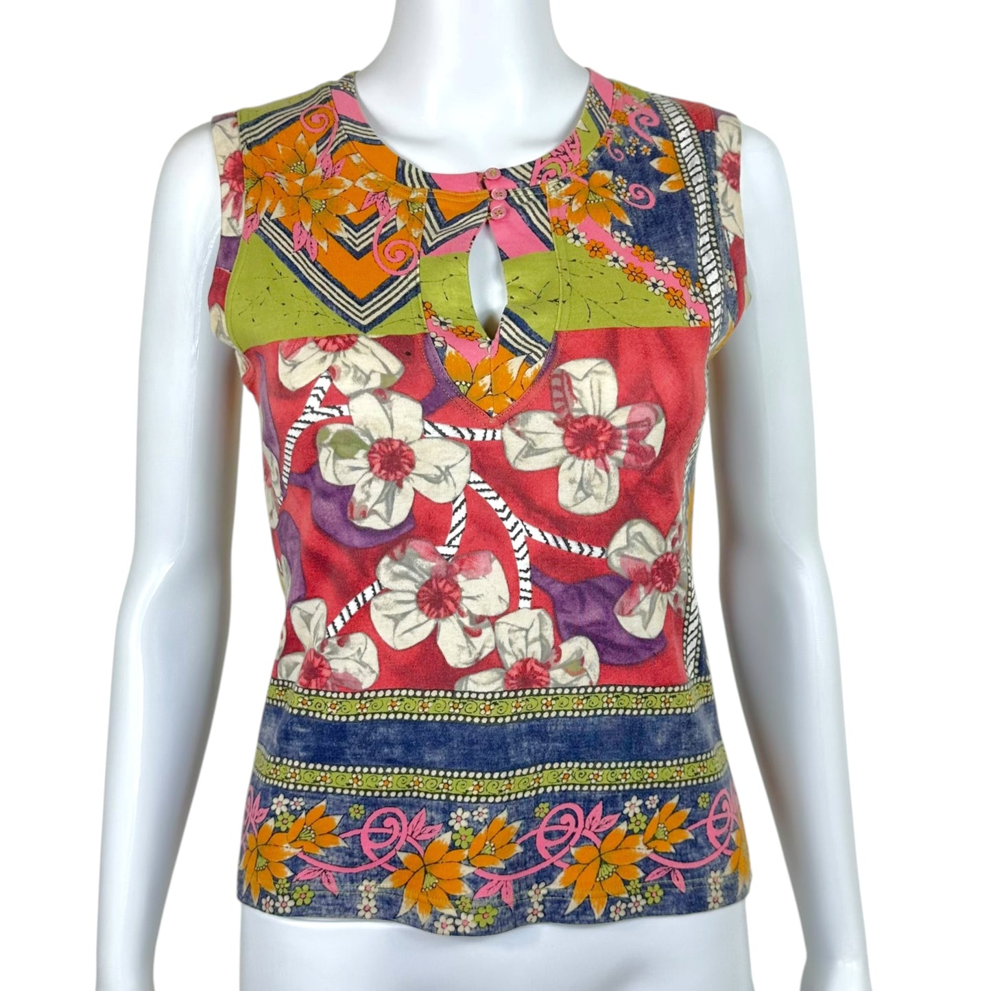 Christian Dior Multicolor Floral Print Tank Top