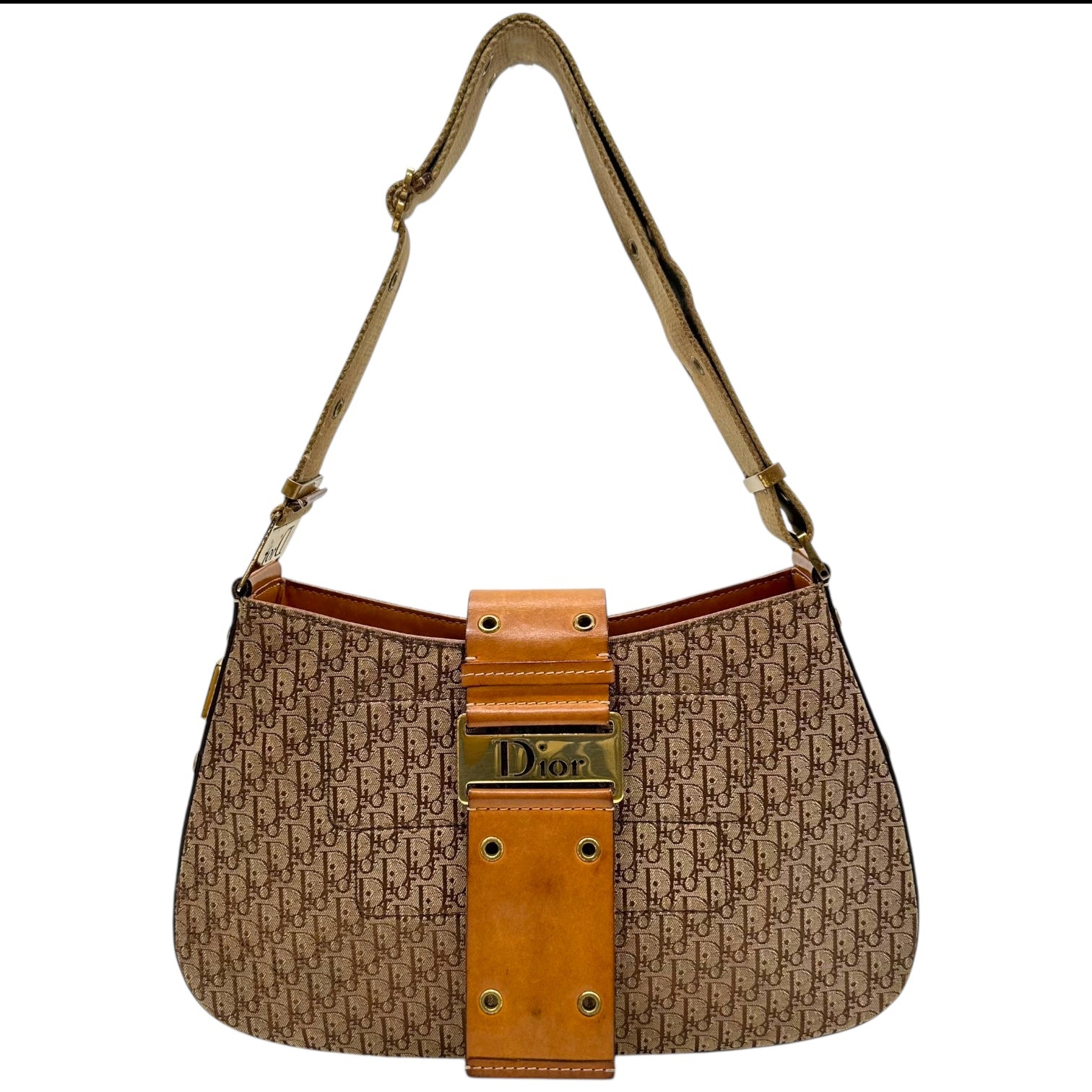 Christian Dior Street Chic Tan Monogram Trotter Columbus Shoulder Bag - Outfit Repeater