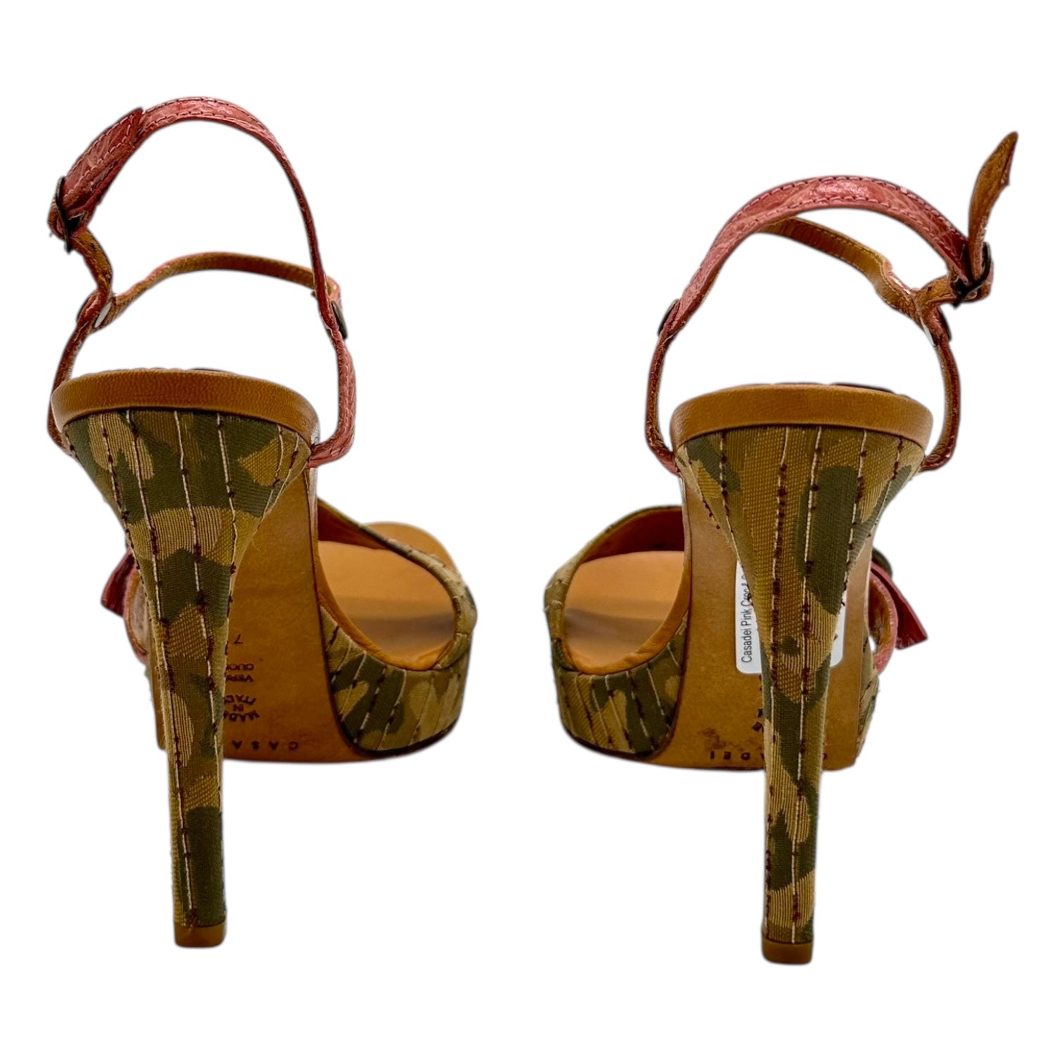 Casadei Pink Croc & Camo Platform Heels - Outfit Repeater