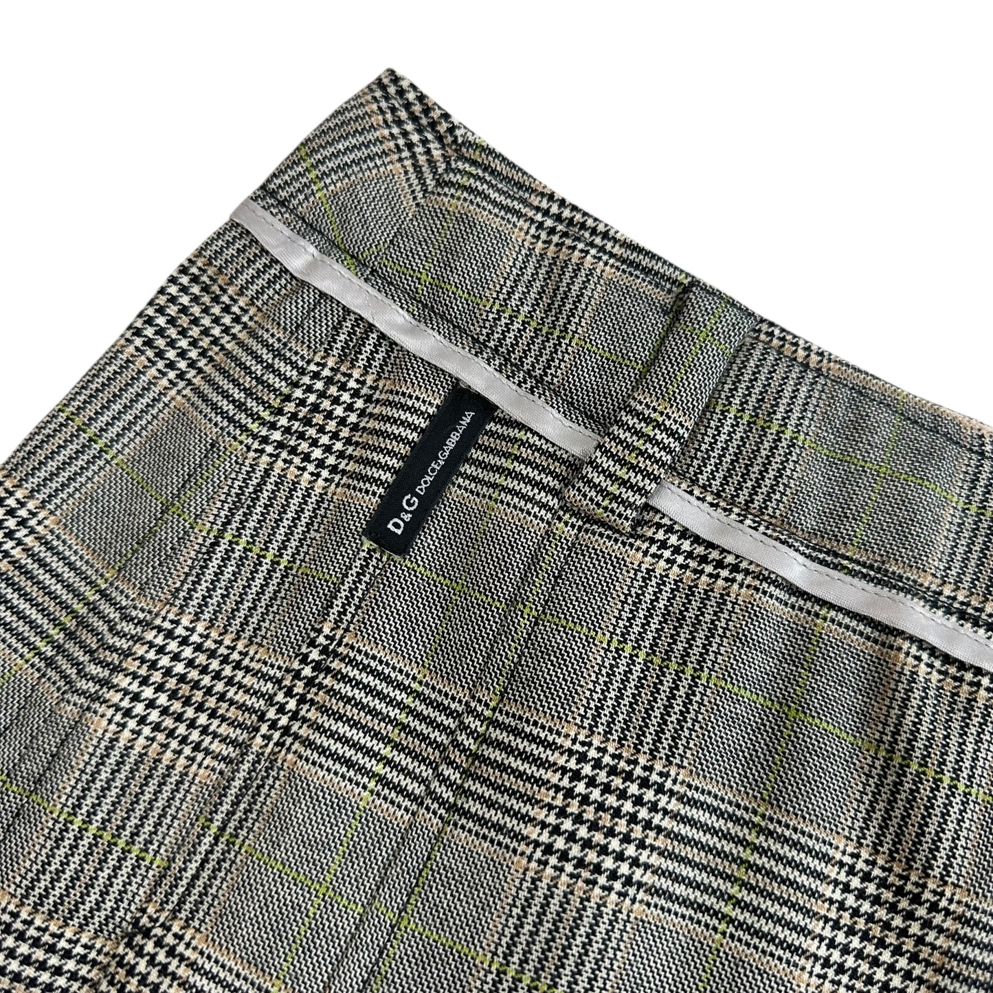 D&G Dolce & Gabbana Side Button Plaid Mini Skirt