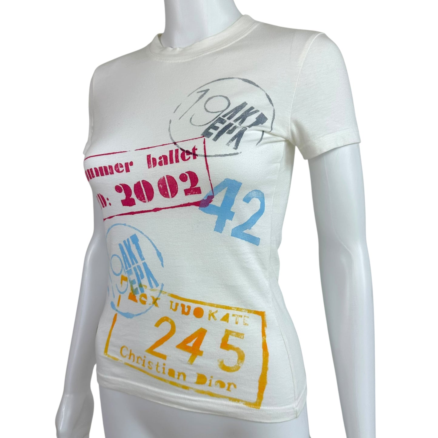 Christian Dior Multicolor License Plate Logo T-Shirt