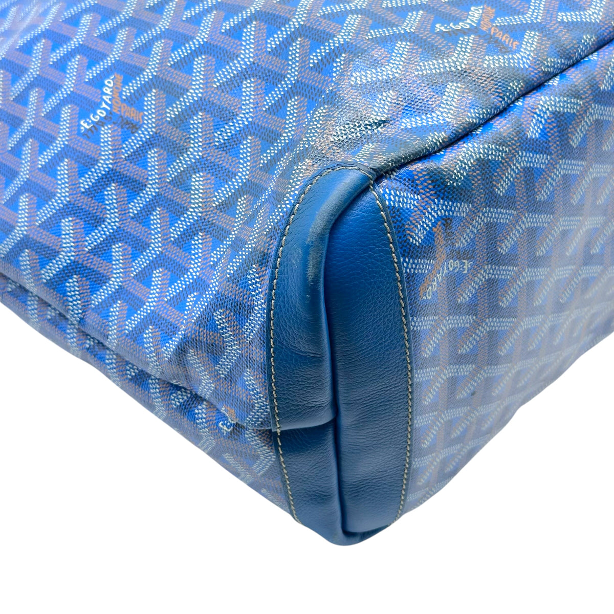 Goyard Blue Goyardine Artois Zippered Tote Bag