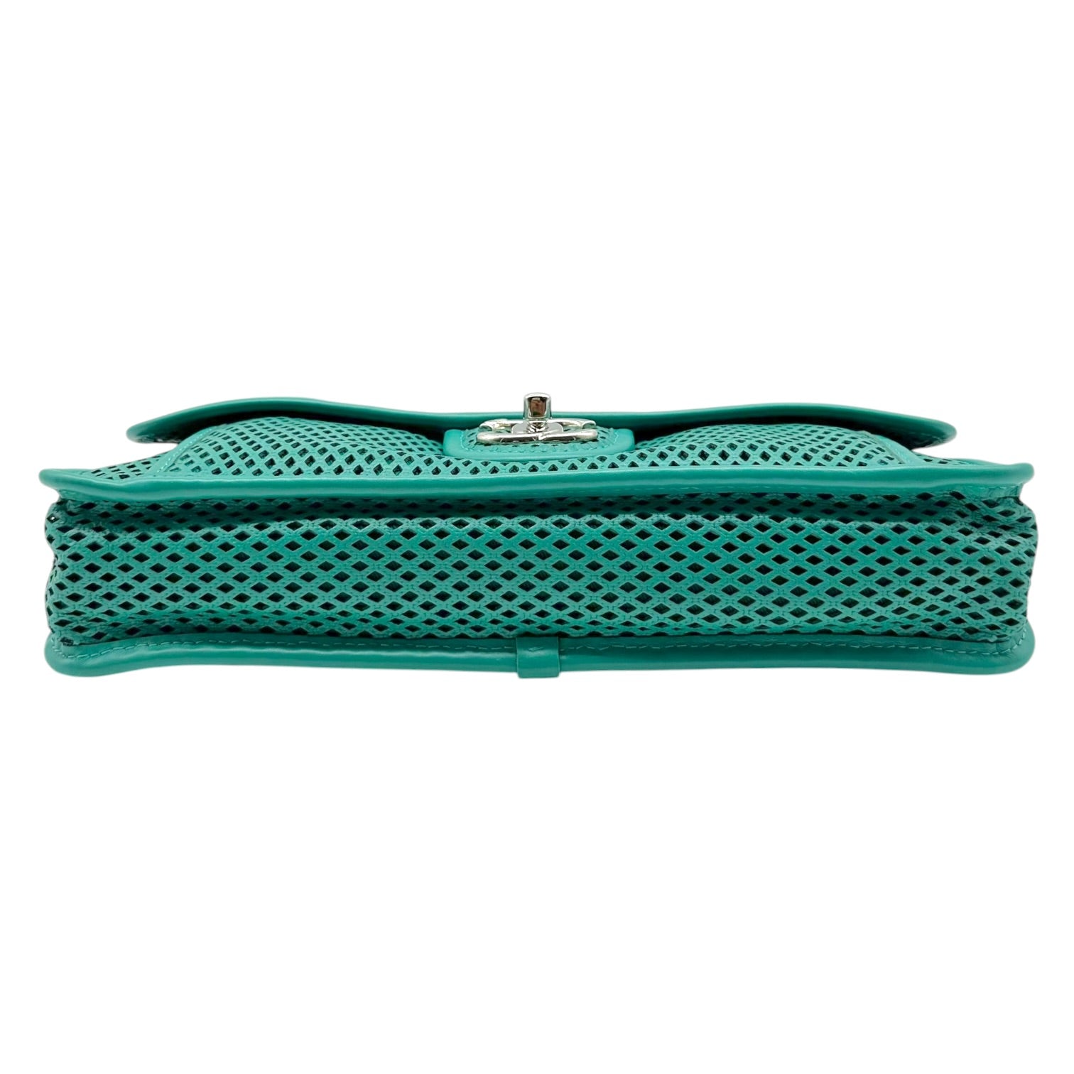 Chanel Medium Flap Bag Turquoise Perforated Leather