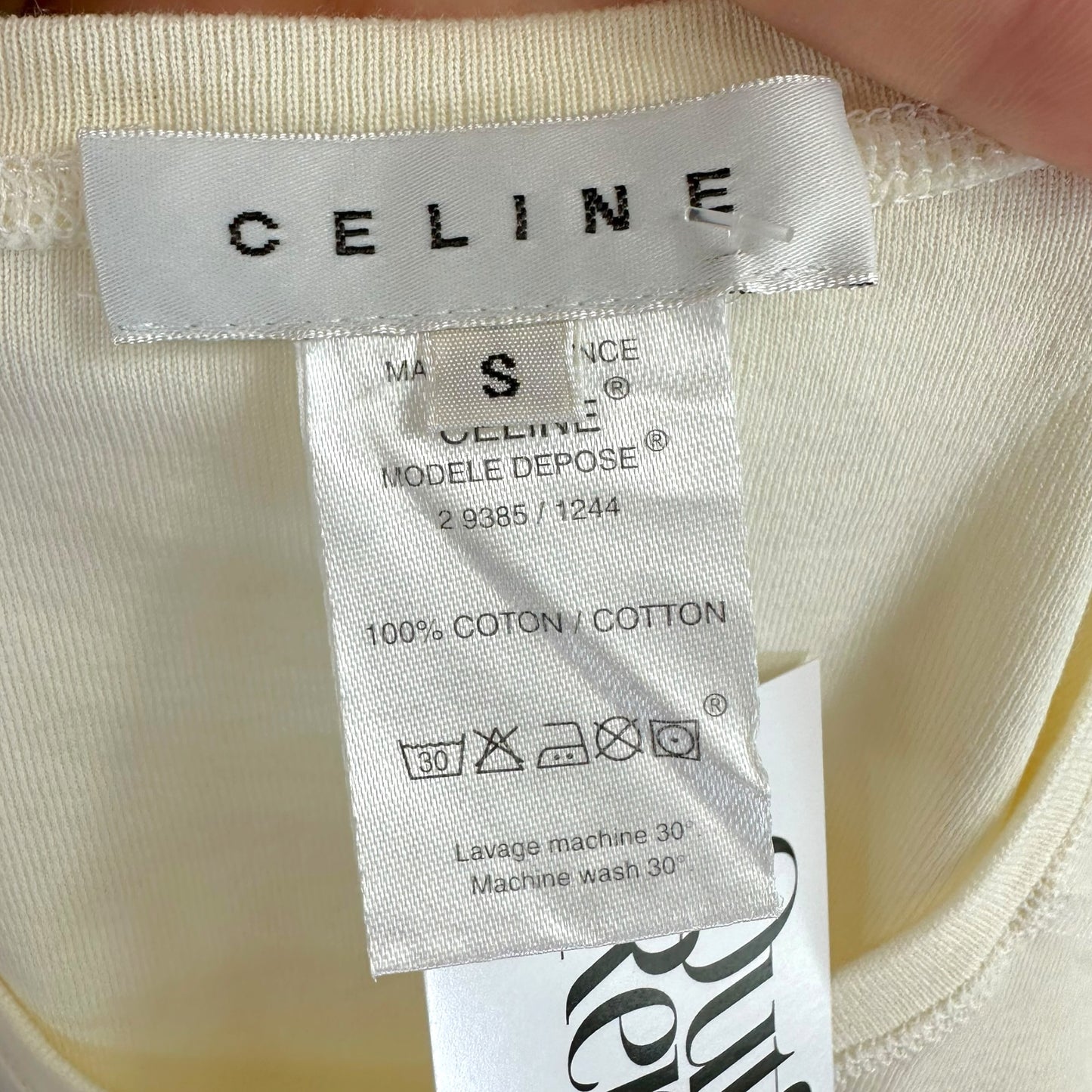 Celine Ivory & Blue Triomphe Monogram Logo Tank