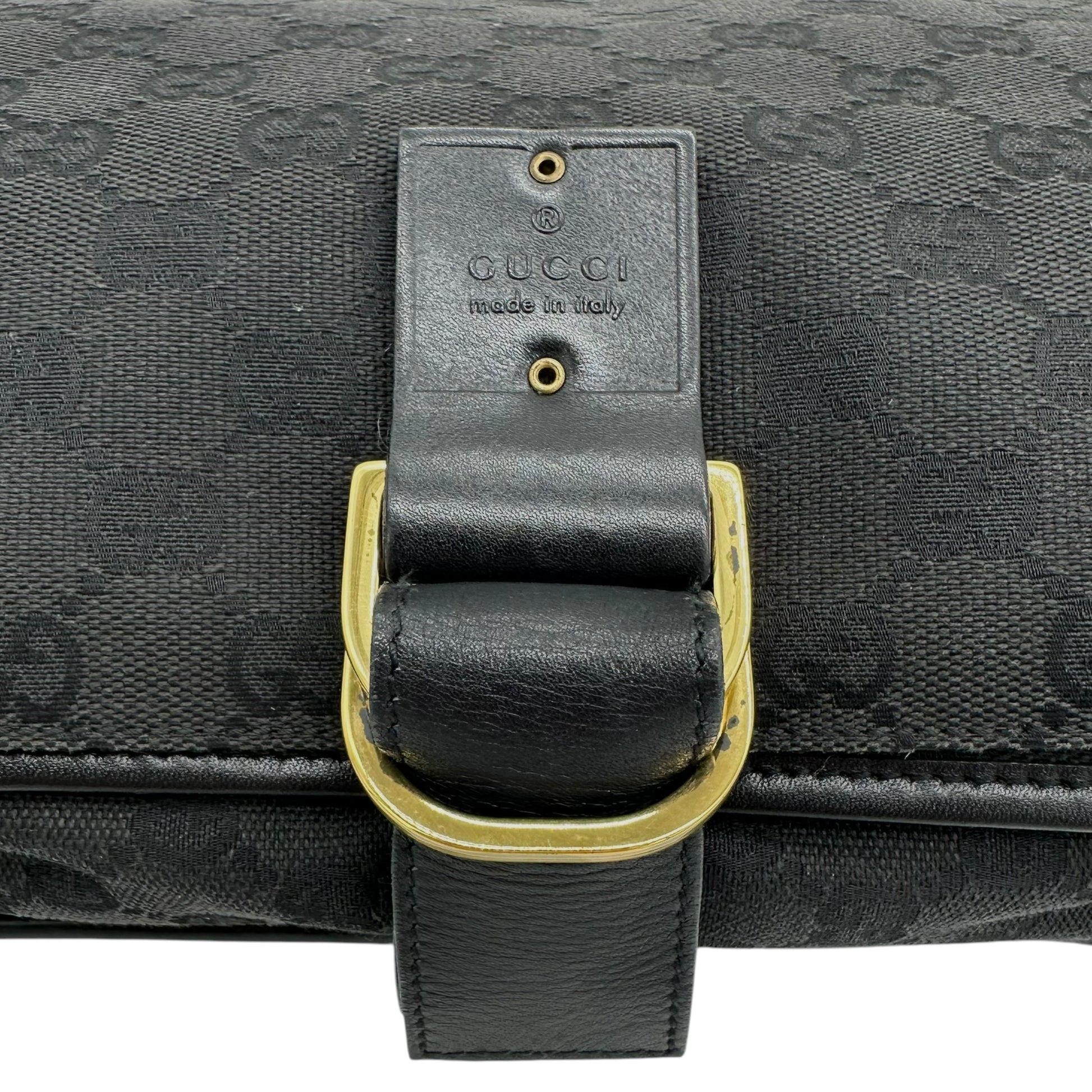 Gucci Black Monogram Crossbody Satchel Bag - Outfit Repeater