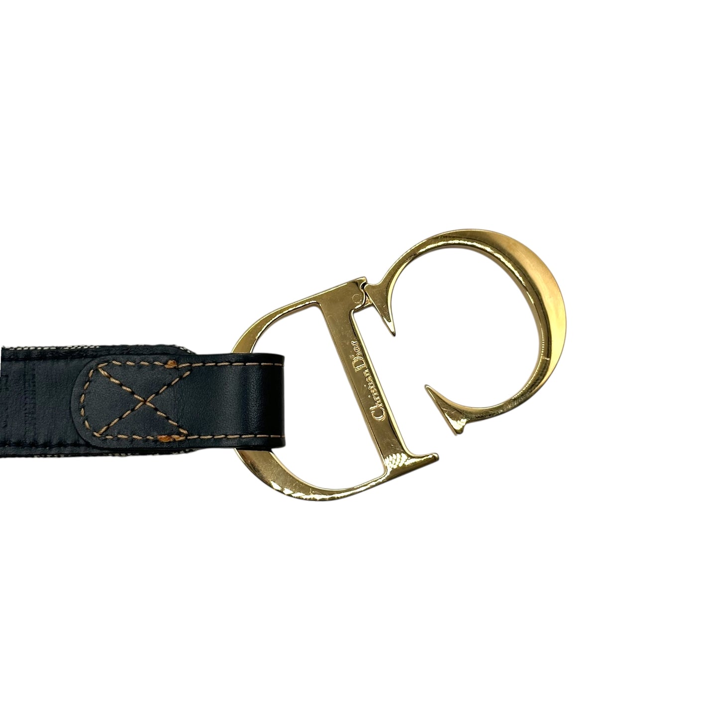 Christian Dior Navy Blue Trotter Monogram CD Logo Belt