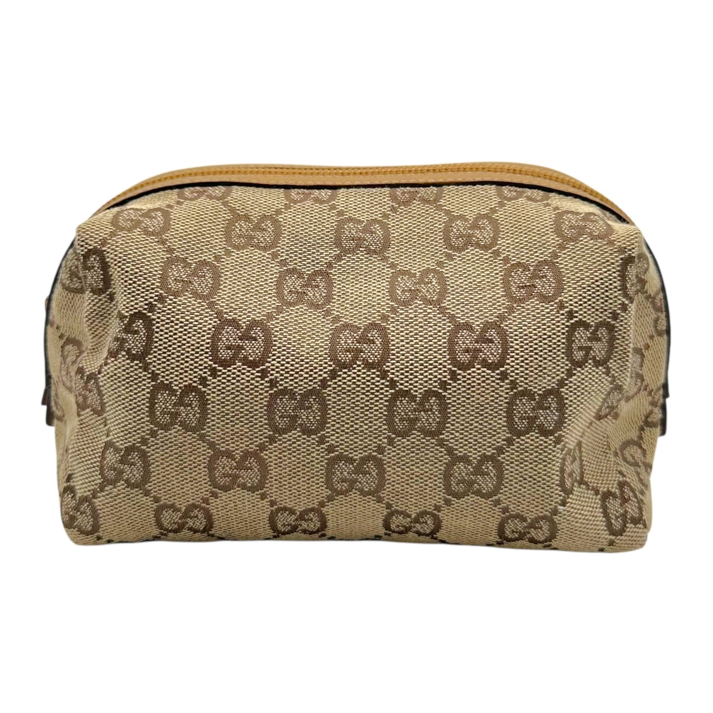Gucci Tan Monogram Leather Cosmetic Pouch