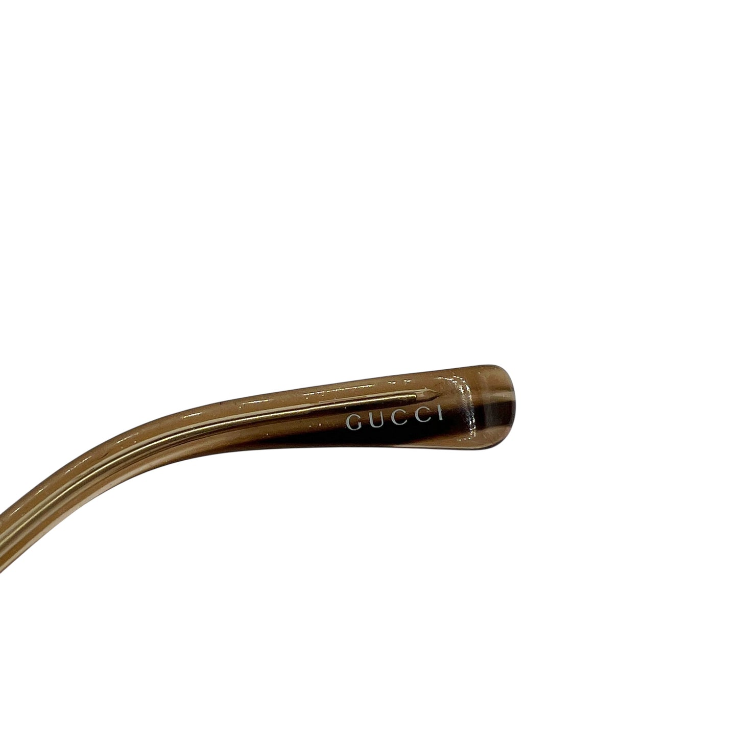 Gucci Brown Gradient & Silver Link Arm Rimless Shield Sunglasses GG2772 w/ Case & Box