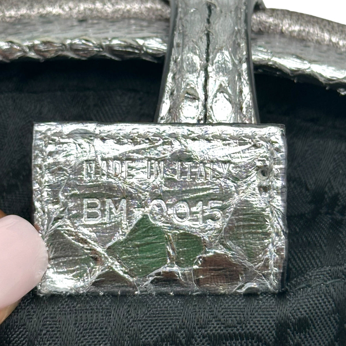 Christian Dior Limited Edition Silver Python & Beaded Suede Crossbody Bag