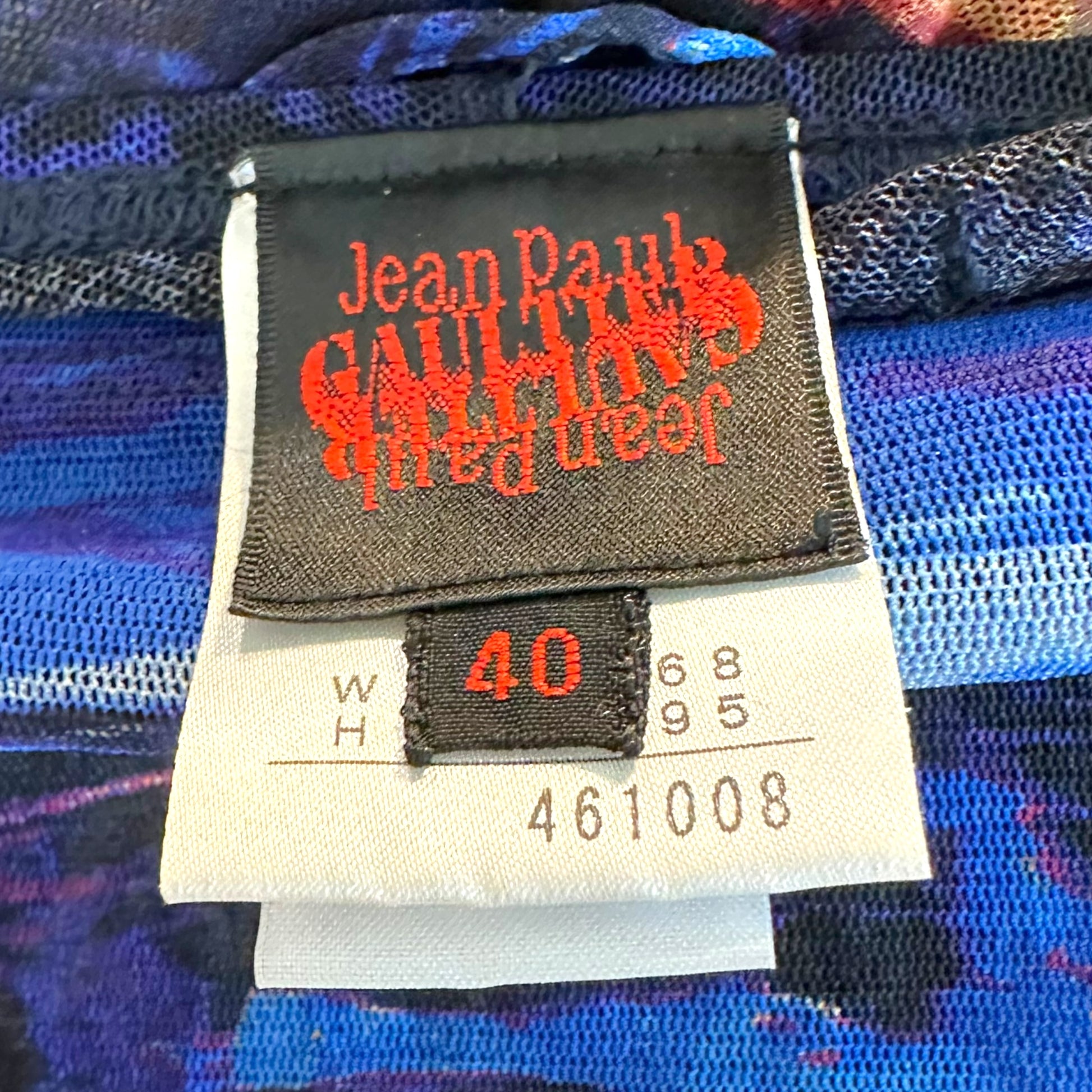 Jean Paul Gaultier Blue Swirl Print Halter Midi Skirt Set