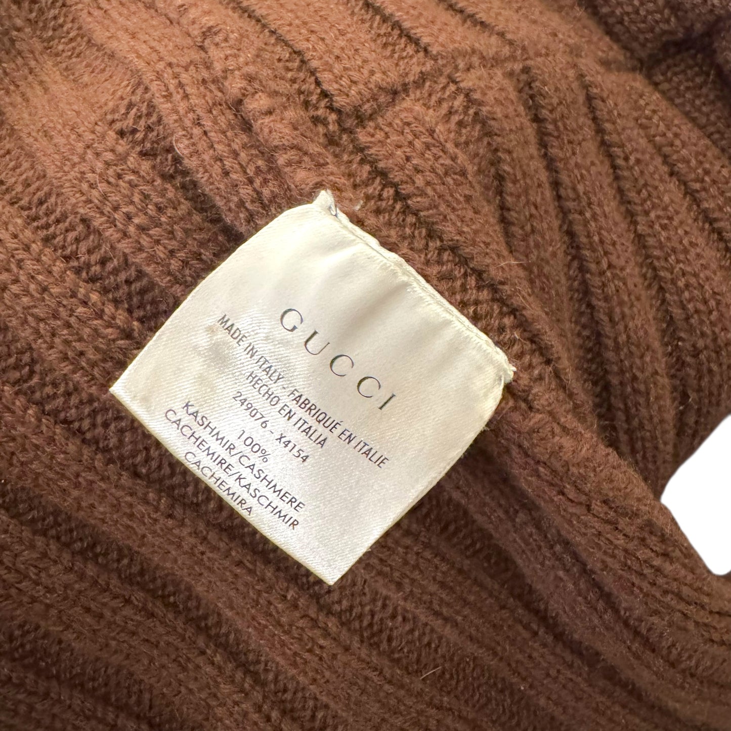 Gucci Brown Cashmere Knit Longline Hooded Wrap Cardigan - Outfit Repeater