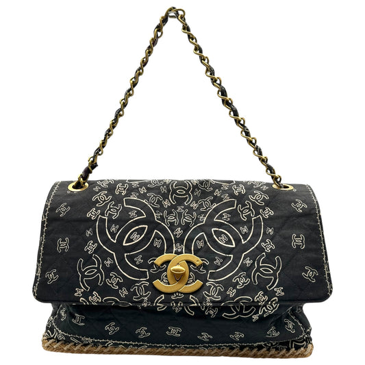 Chanel Bandana Print & Espadrille Jumbo Flap Bag RARE