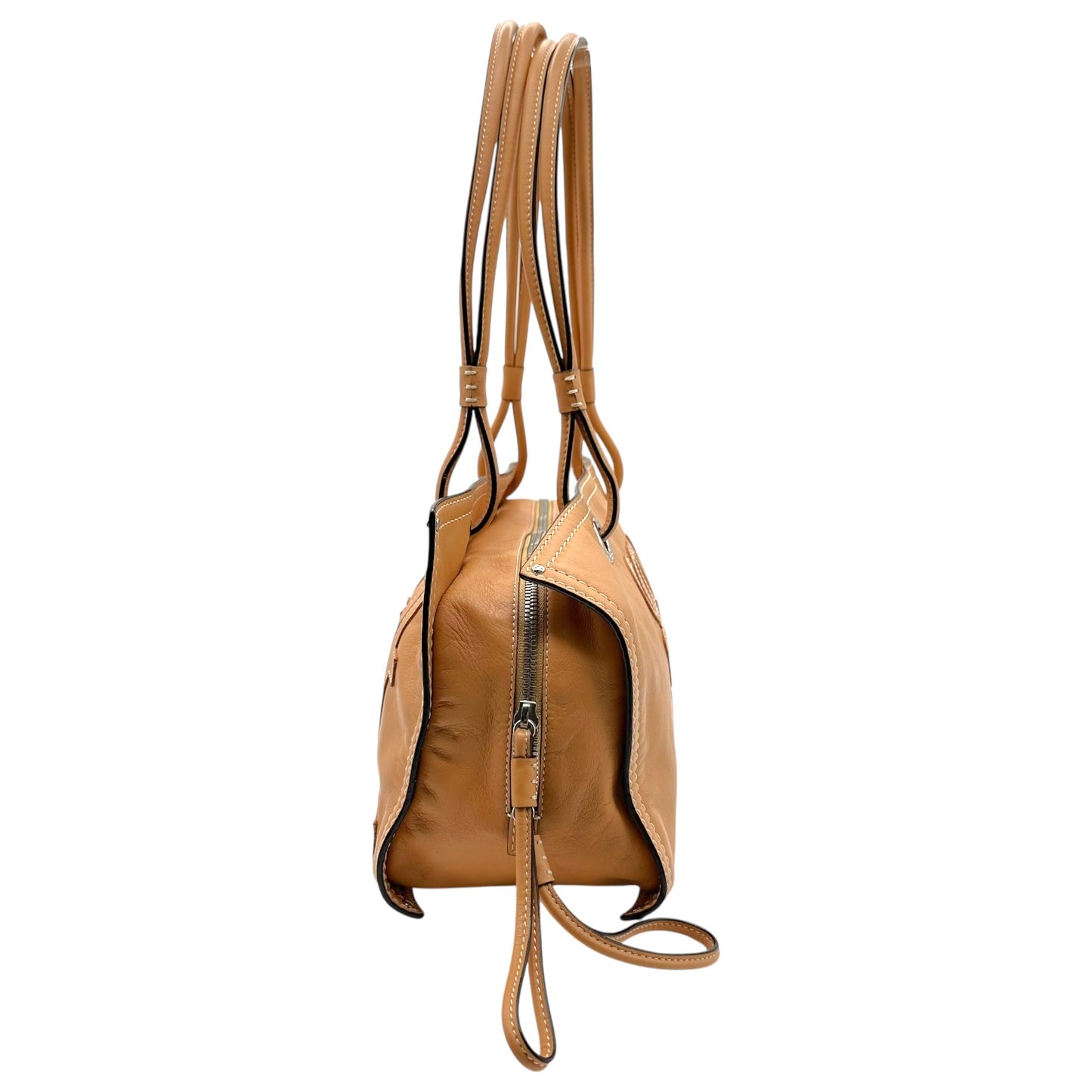 Loewe Tan Leather Anagram Logo Amazona Tote Bag