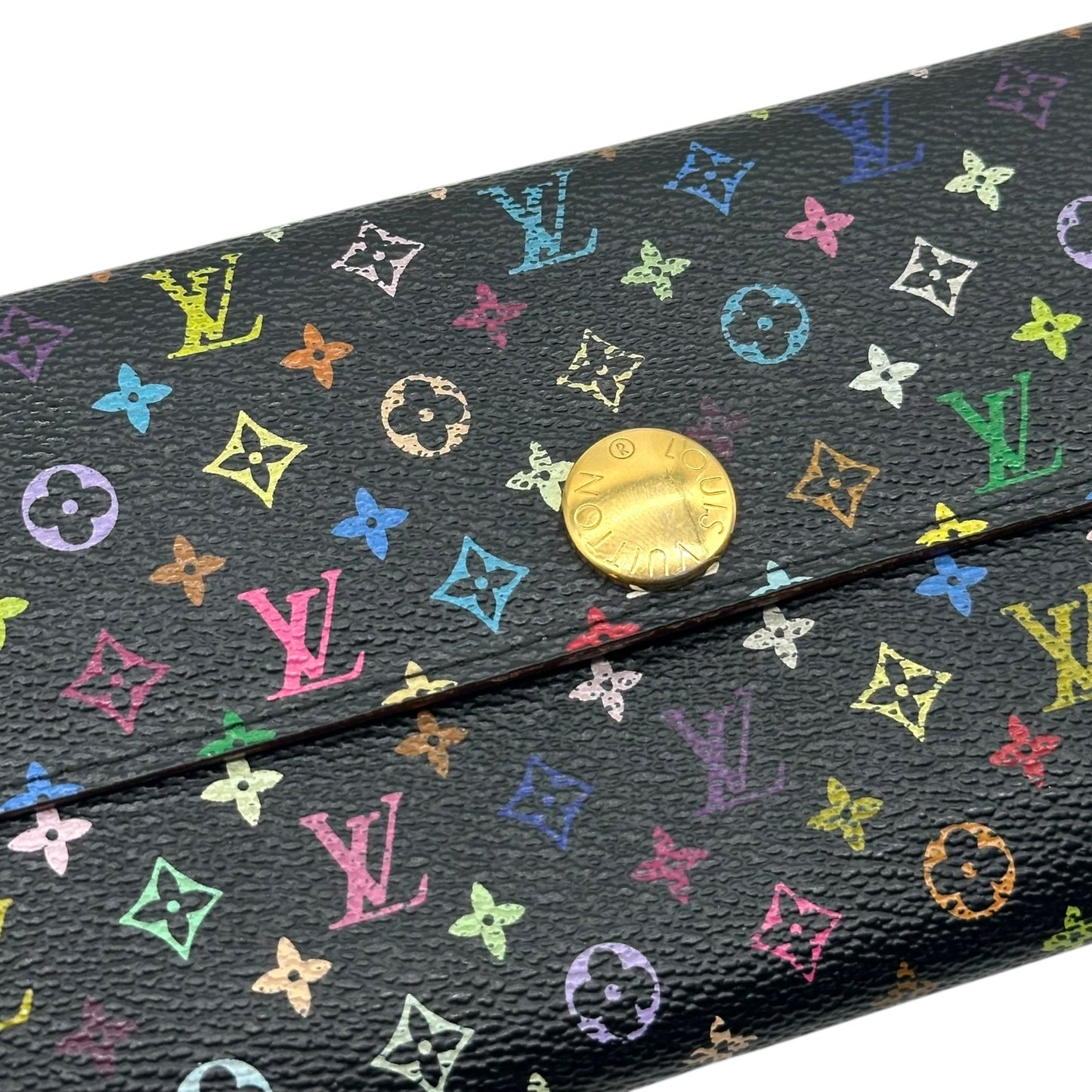Louis Vuitton Black Multicolor Murakami Sarah Long Wallet