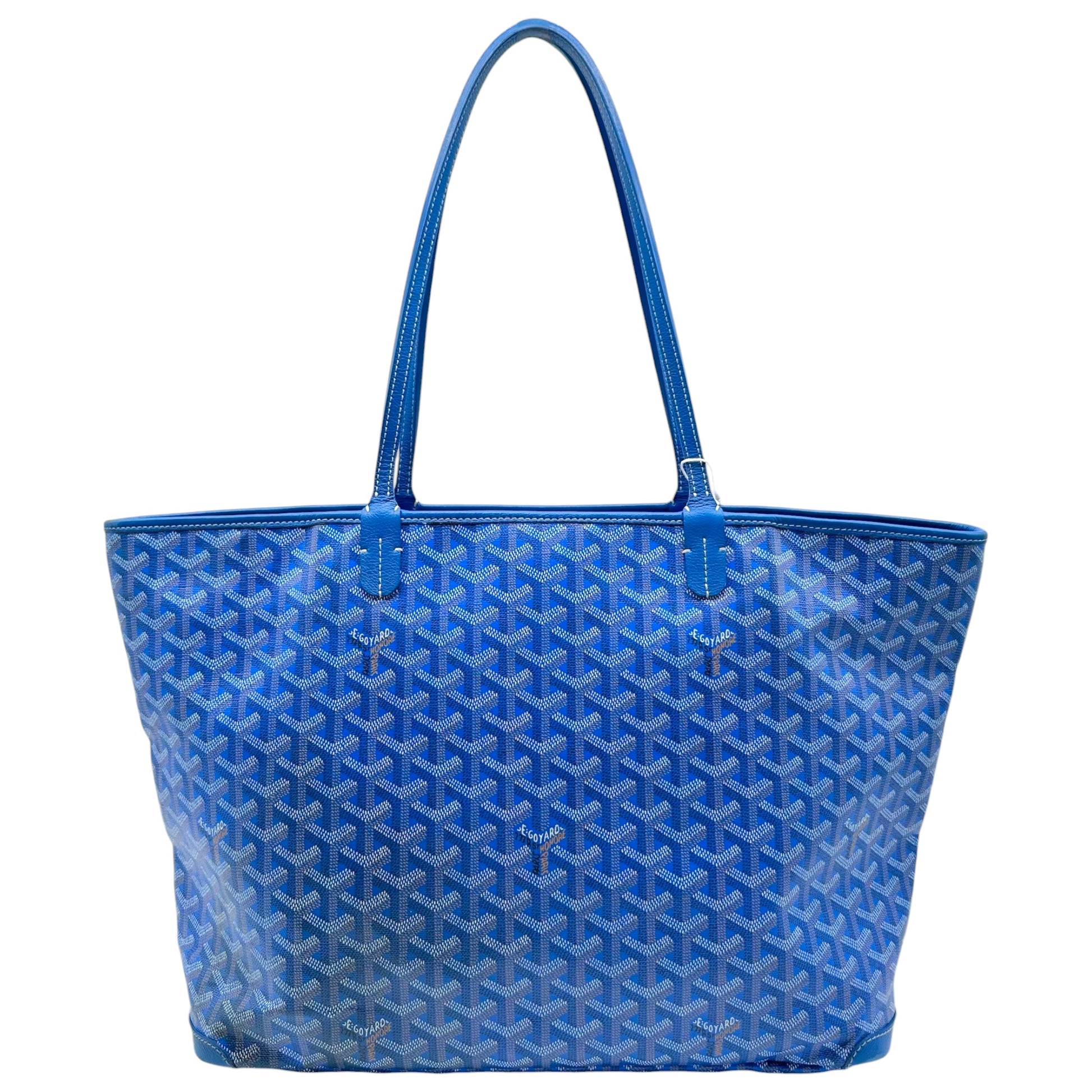 Goyard Blue Goyardine Artois Zippered Tote Bag