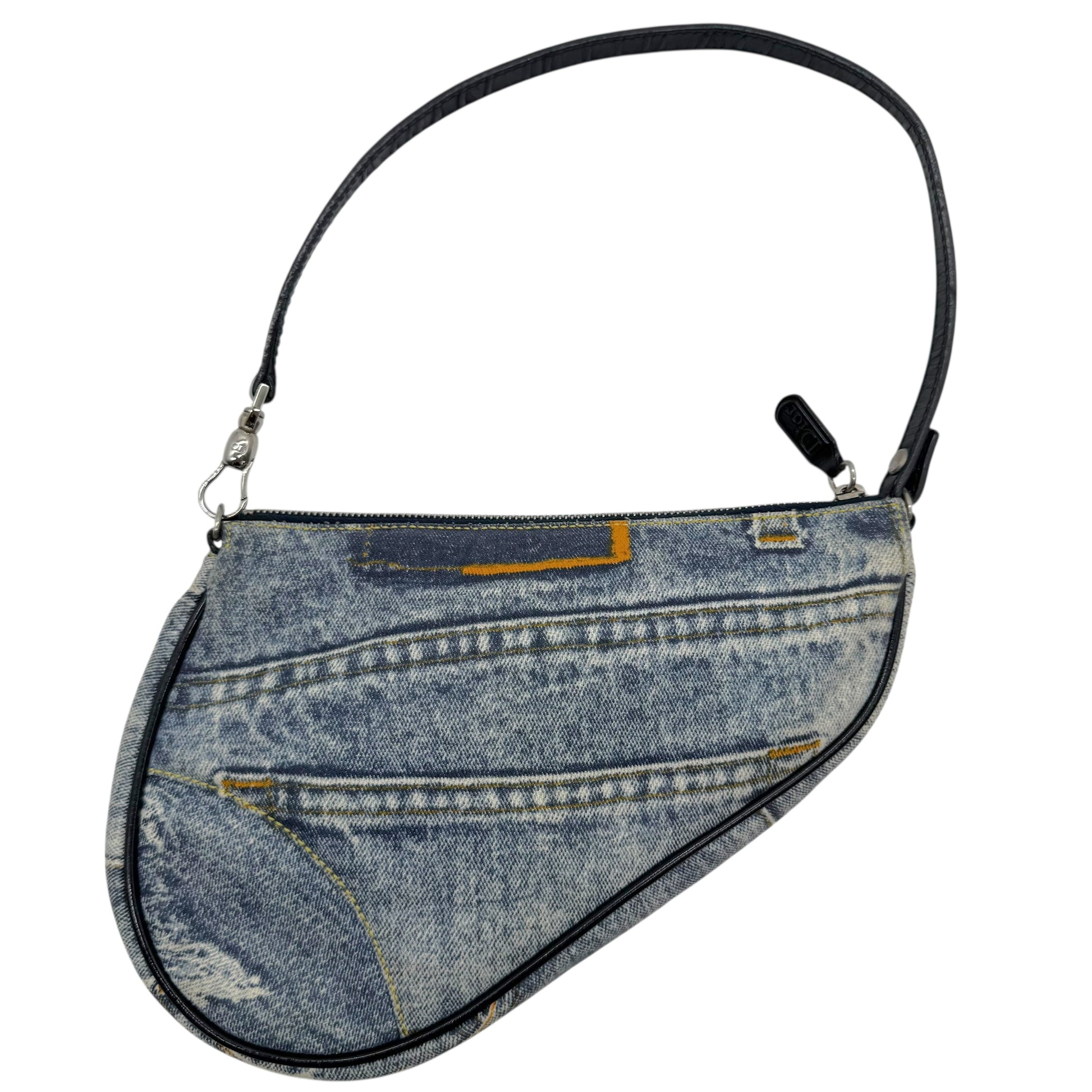 Christian Dior 'Miss Diorella' Denim Printed Mini Saddle Bag - Outfit Repeater