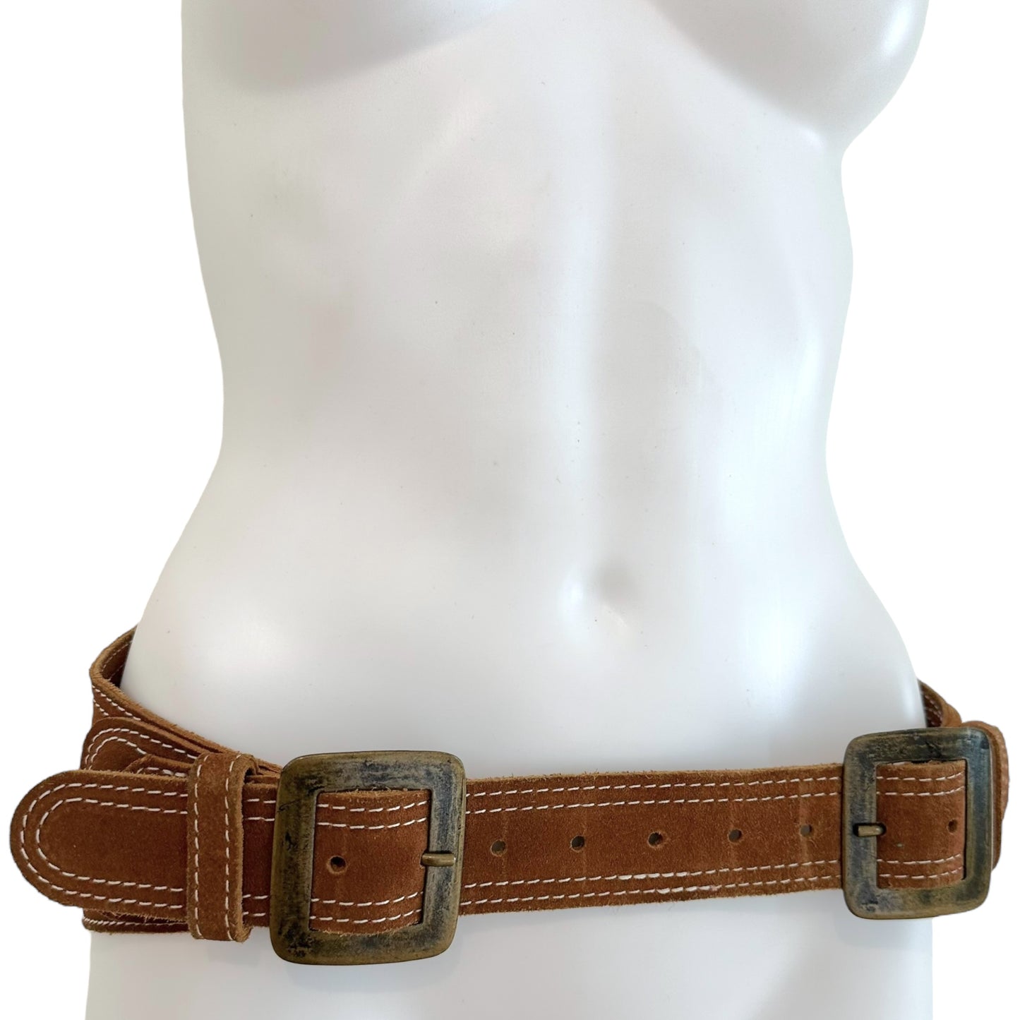 Dsquared2 Oversized Suede Double Buckle Belt - Outfit Repeater