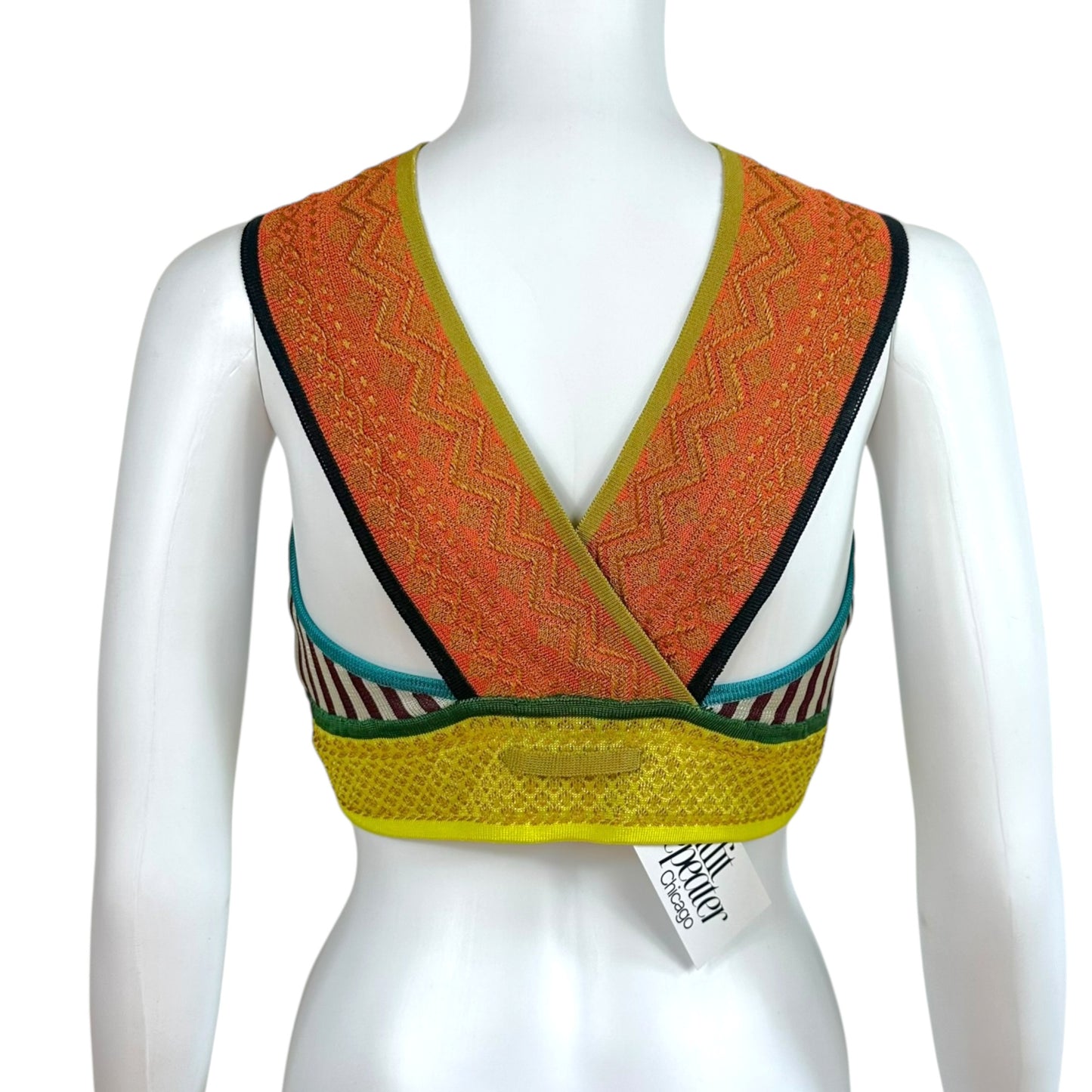Jean Paul Gaultier Multicolor Printed Knit Crop Tank