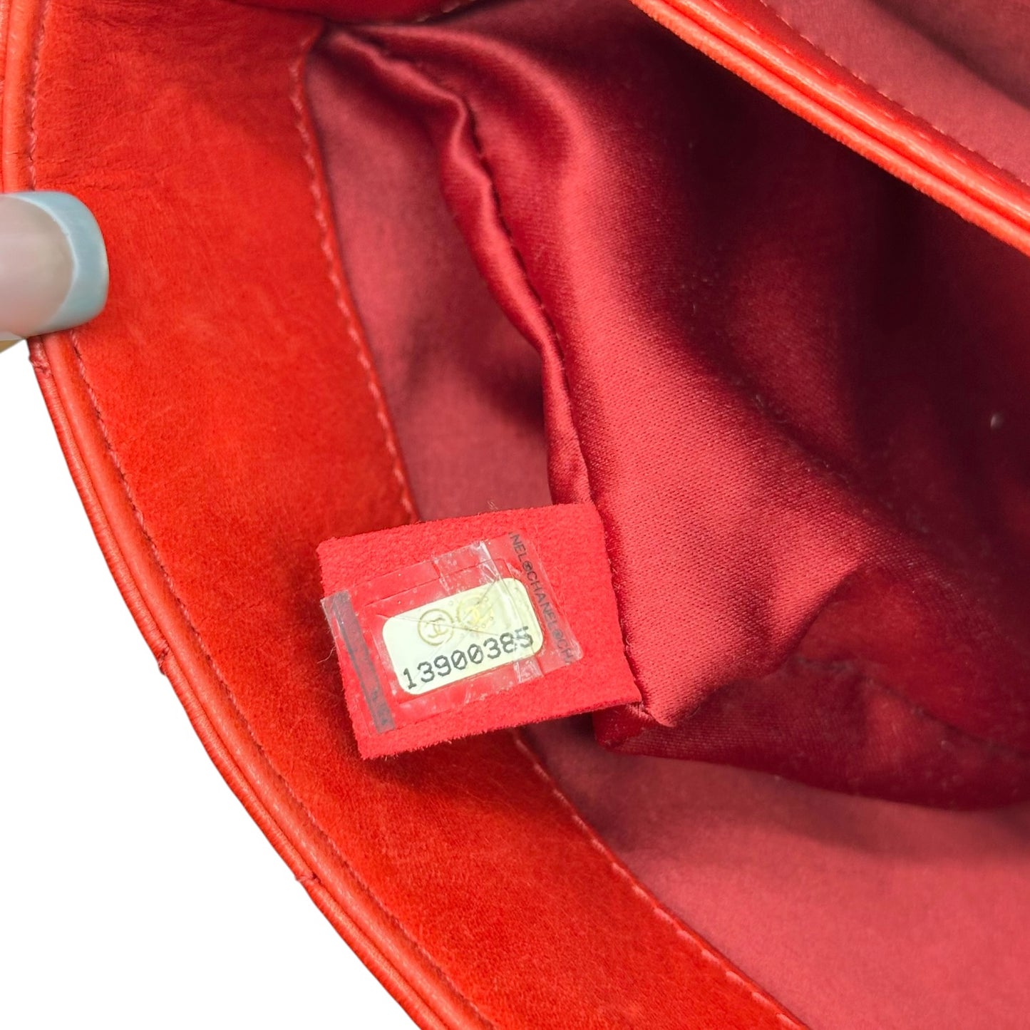Chanel Red Matelasse Quilted Medium Accordion Flap Bag