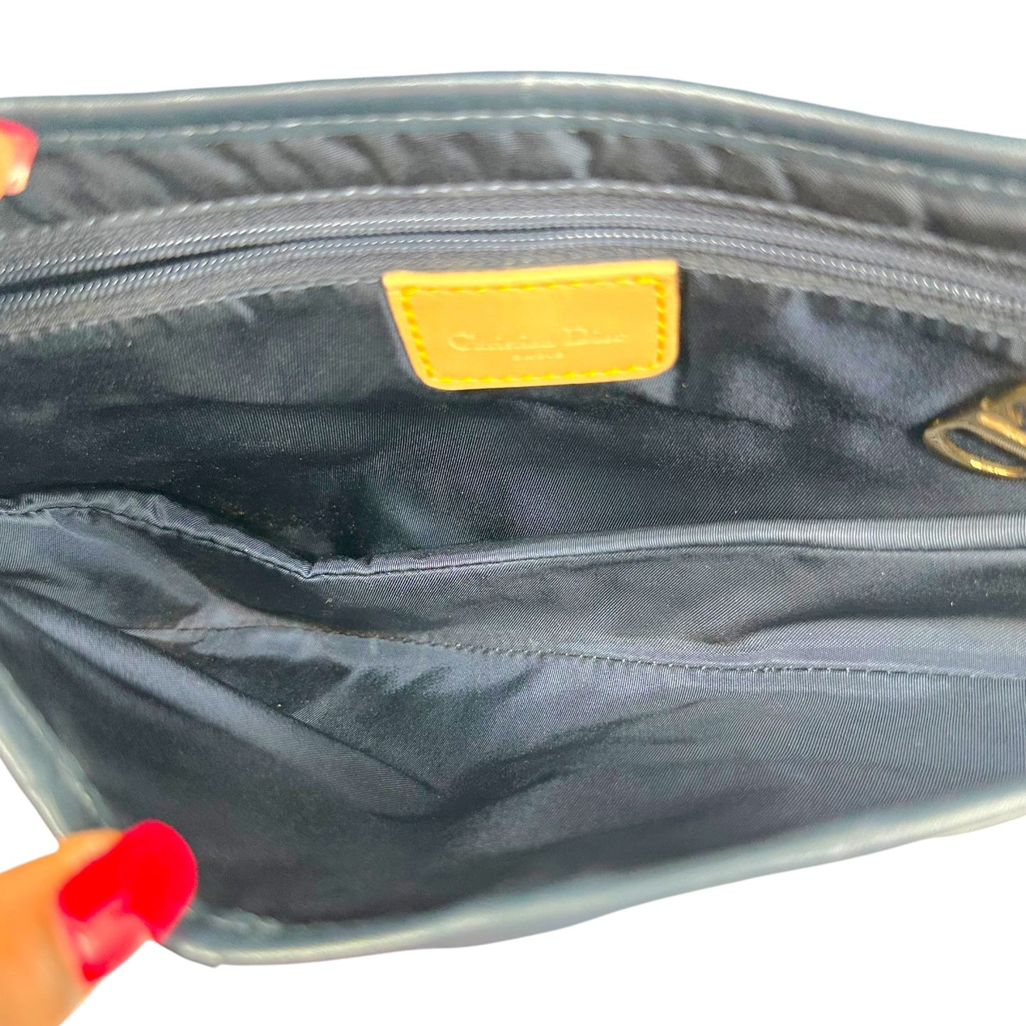 Christian Dior Denim & Tan Leather Saddle Shoulder Bag
