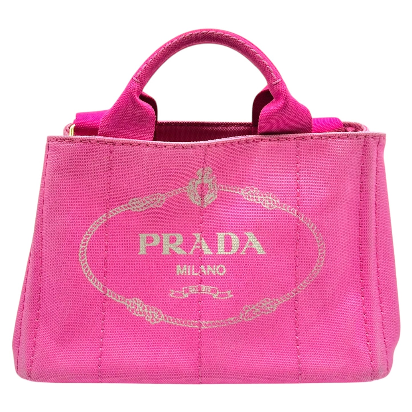Prada Pink Canvas 2-Way Tote Bag