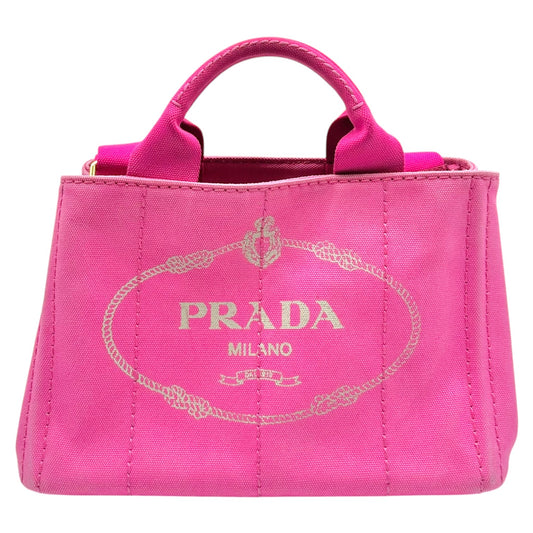 Prada Pink Canvas Small Canapa 2-Way Tote Bag