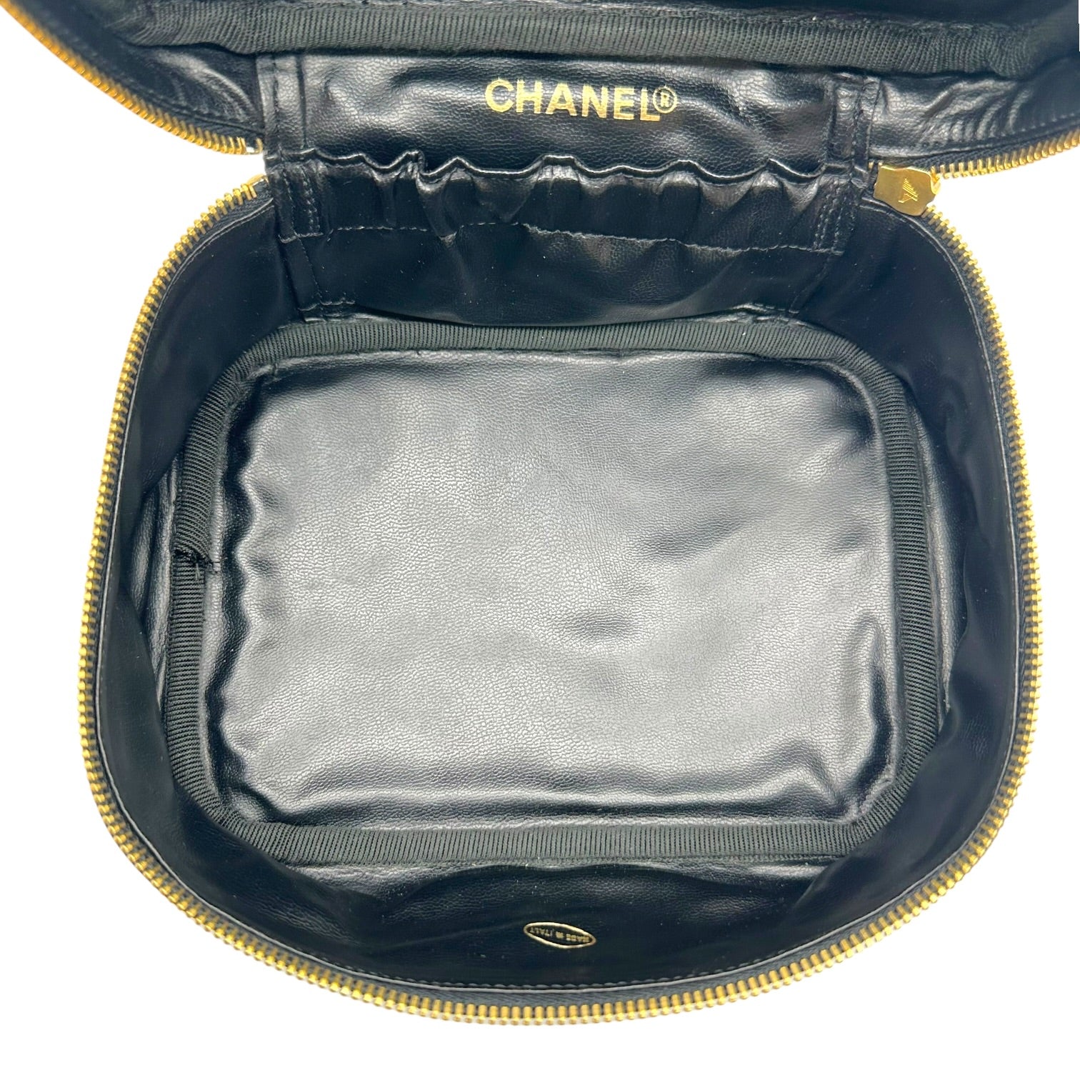 Chanel Black Caviar Leather Vanity Bag