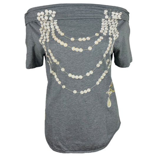 Vivienne Westwood Anglomania Pearl Graphic Off-Shoulder T-Shirt - Outfit Repeater