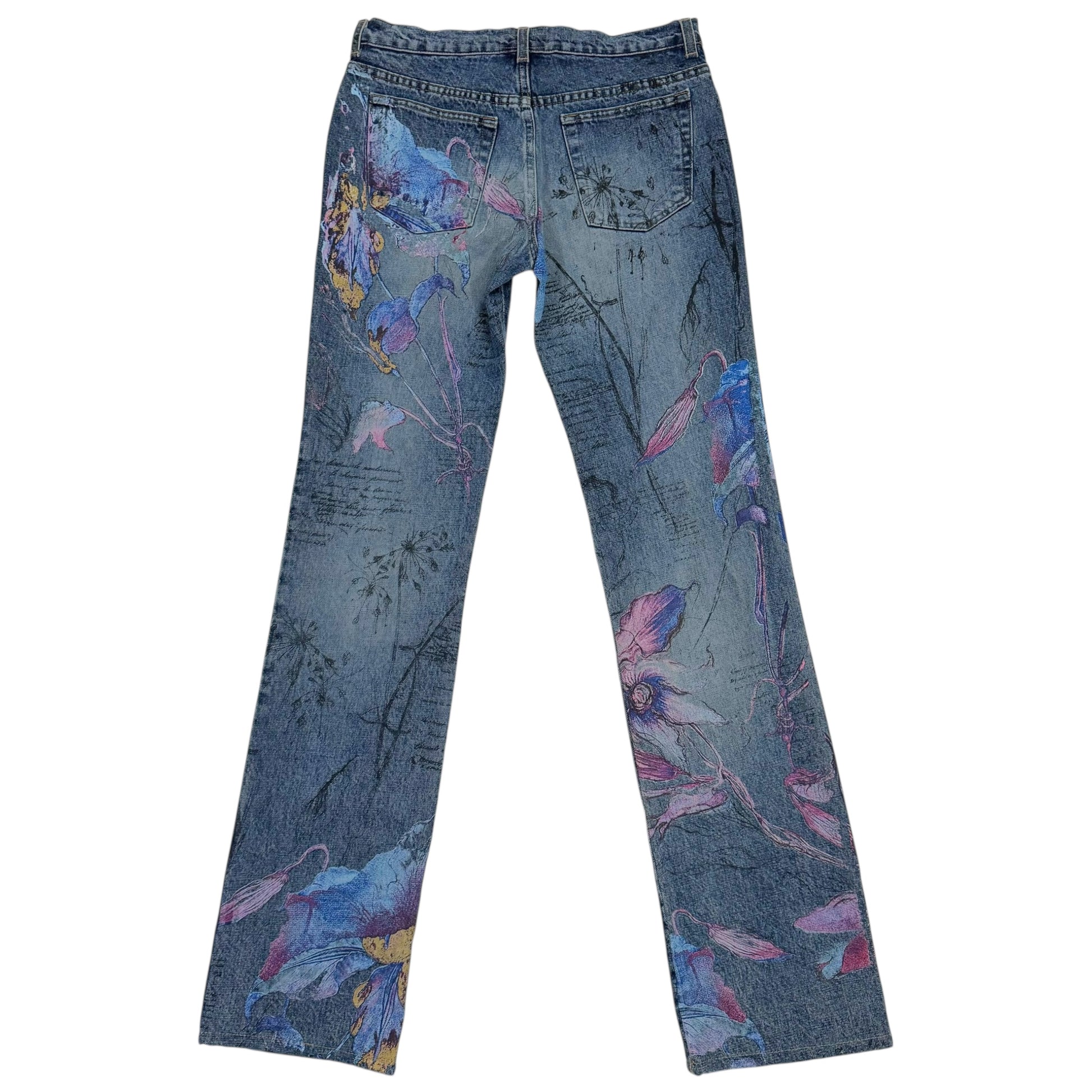 Roberto Cavalli Blue Denim 'Hand Painted' Printed Jeans - Outfit Repeater