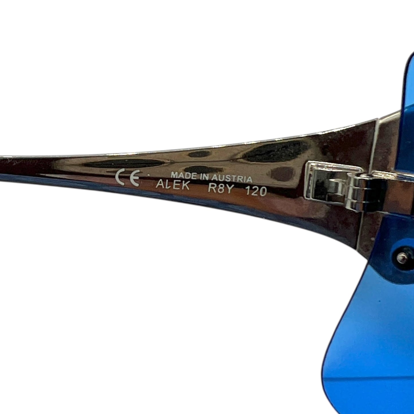 Christian Dior Bright Blue Crystal Embellished Rimless Shield Sunglasses w/ Case