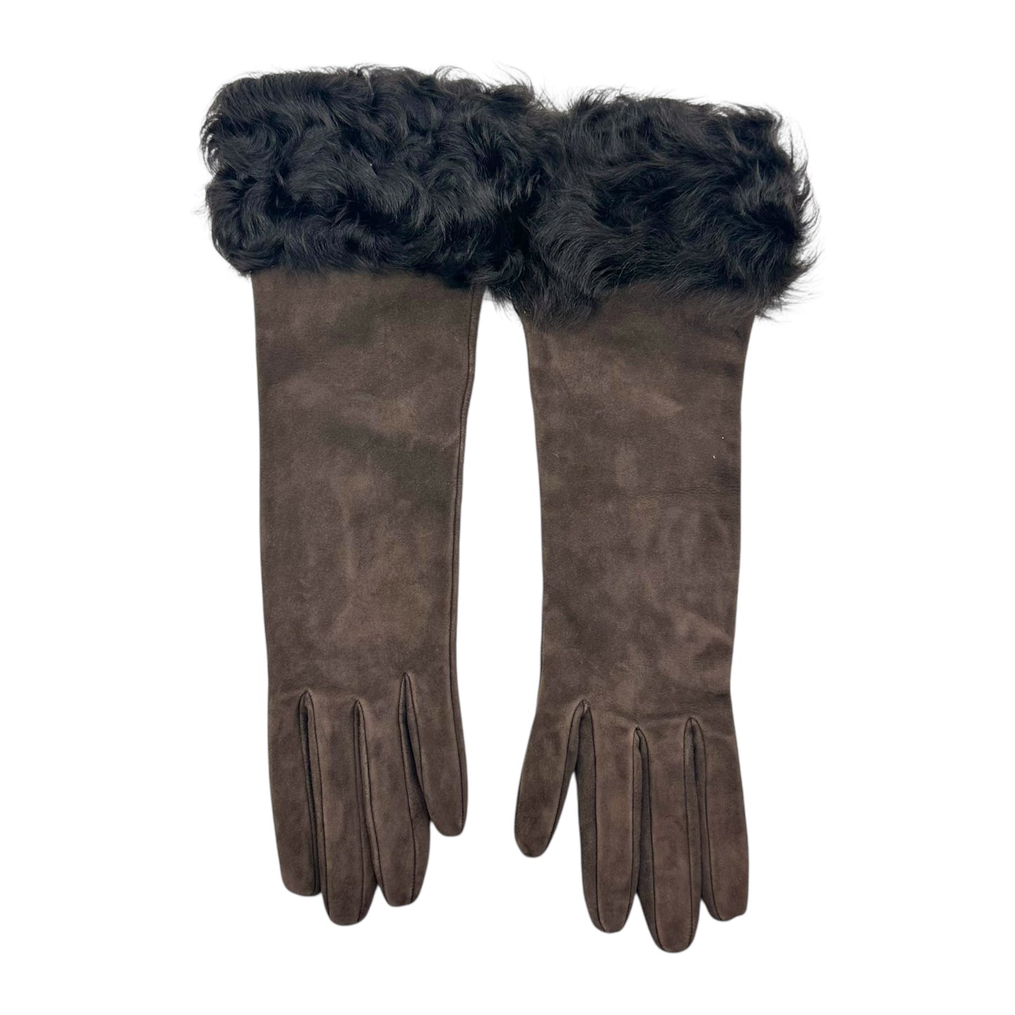 Dolce & Gabbana Brown Shearling Gloves NEW