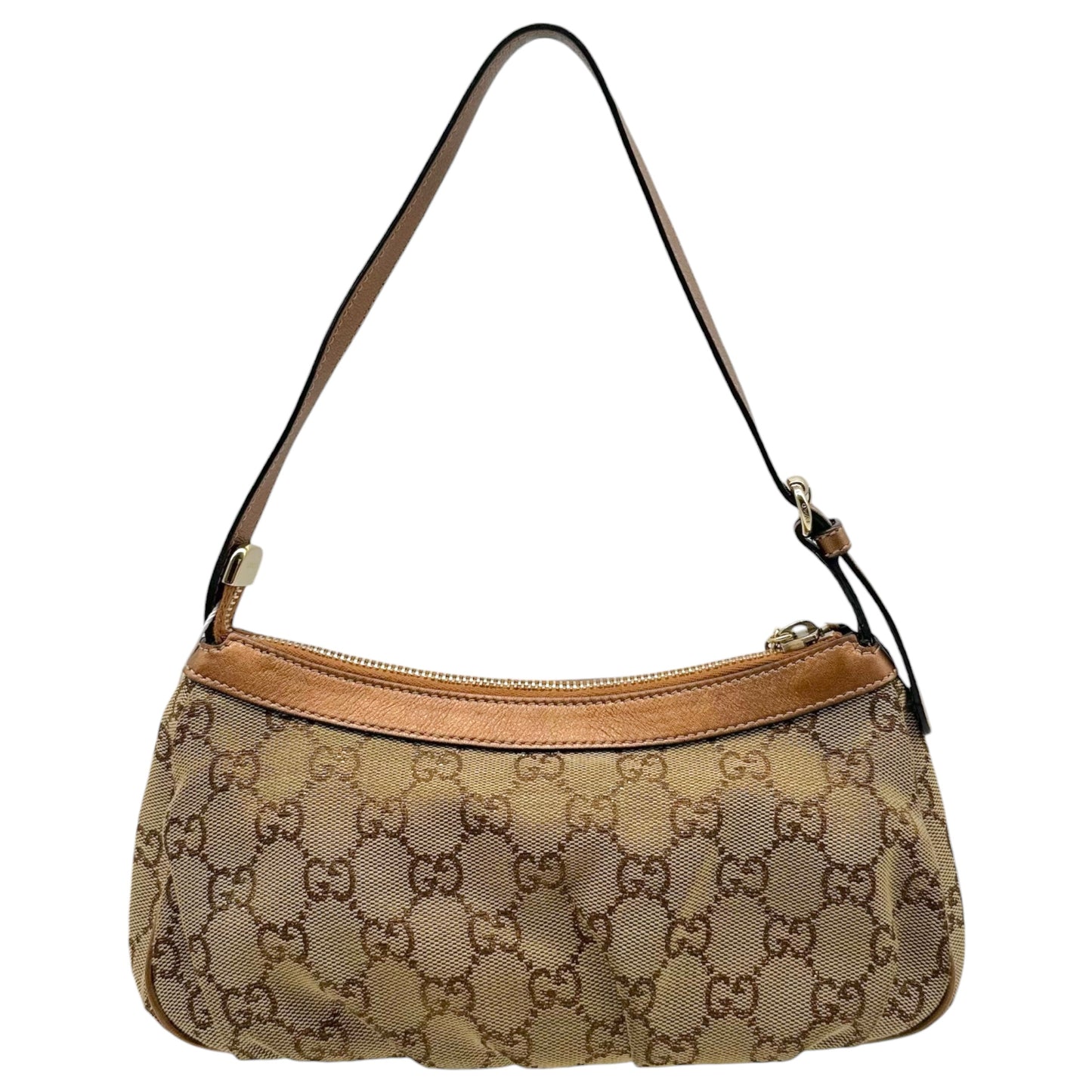 Gucci Bronze Metallic Monogram Pochette Bag