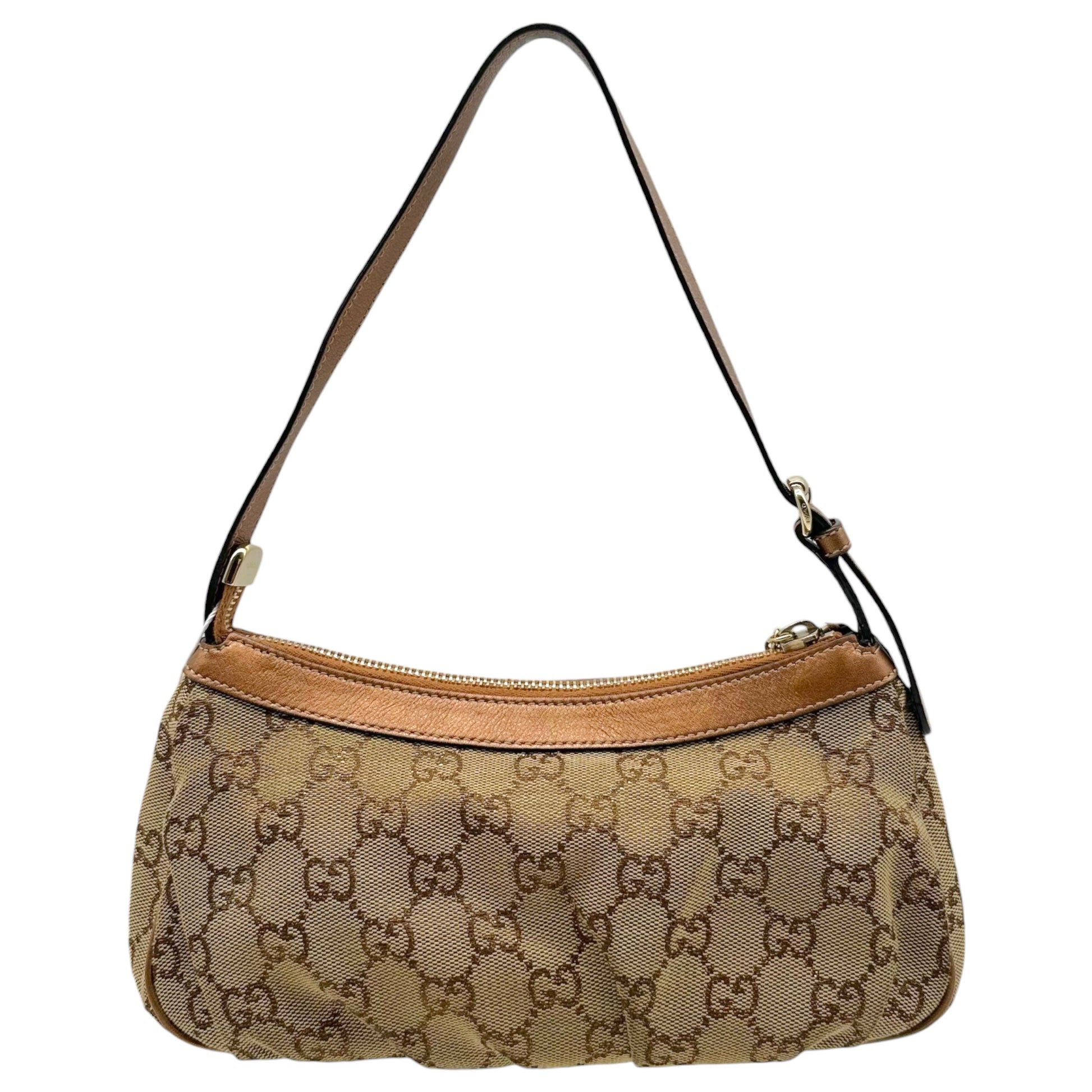 Gucci Bronze Metallic Monogram Pochette Bag