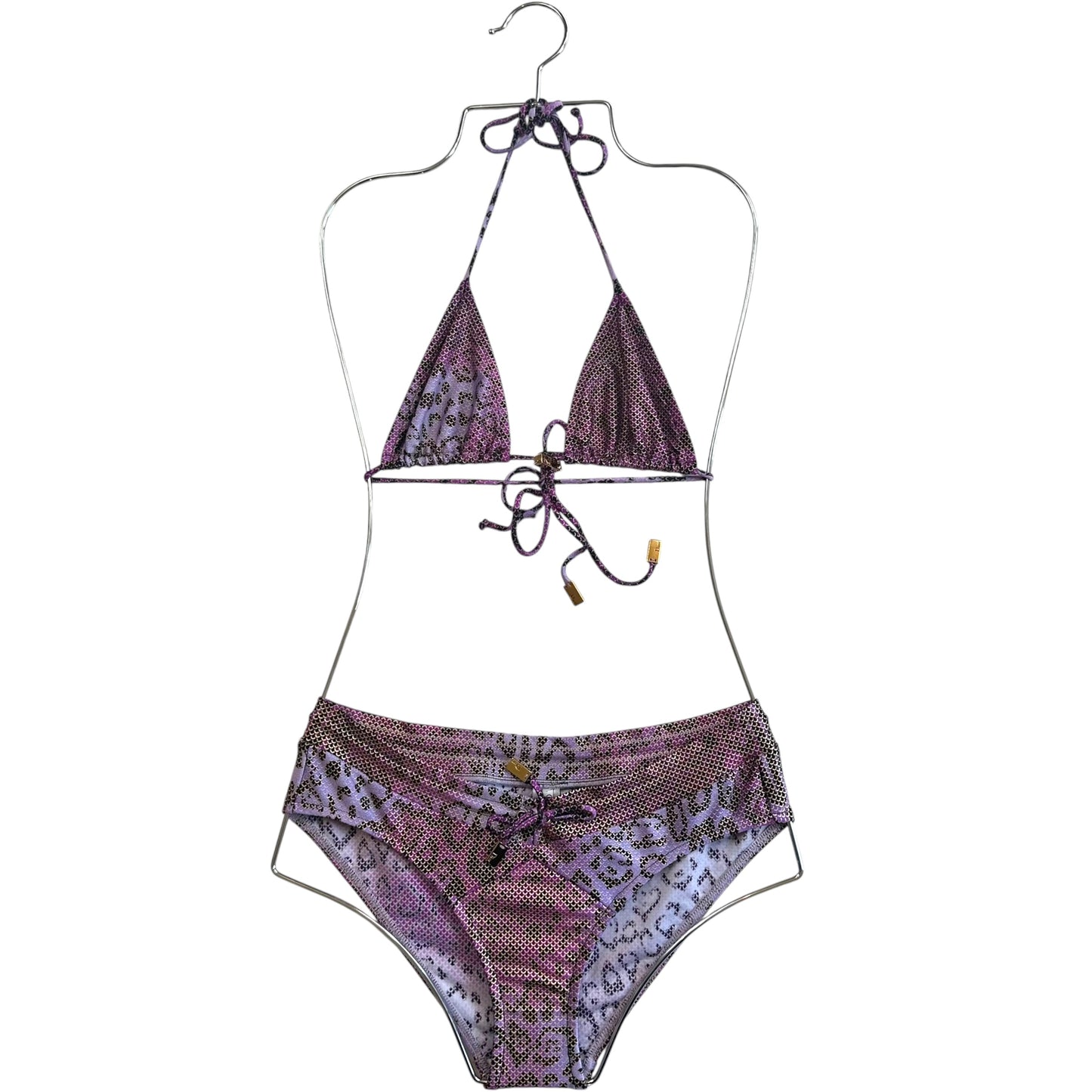 Christian Dior Purple Leopard Print Bikini