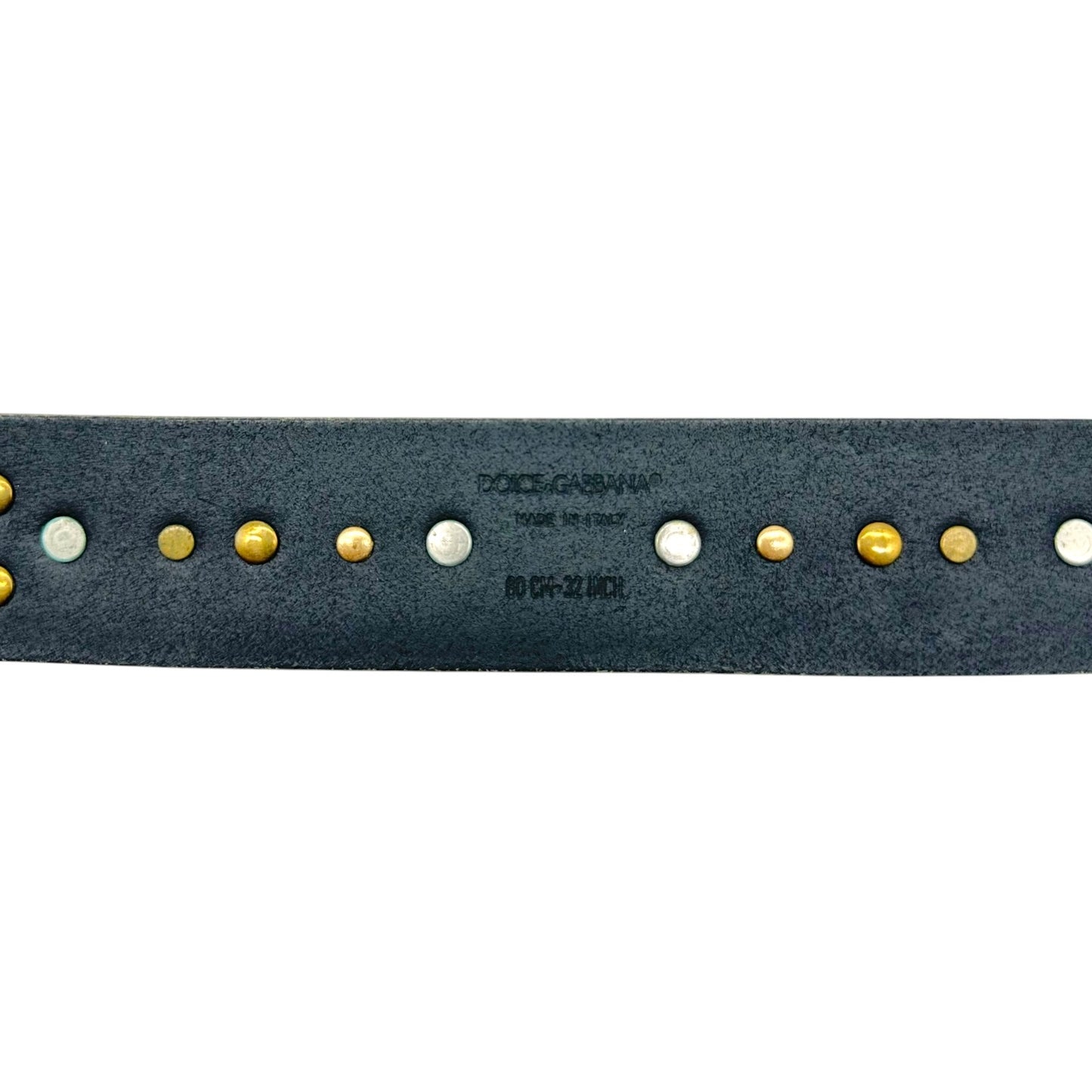 Dolce & Gabbana Brown Leather Gold Multi Stone Studded Belt
