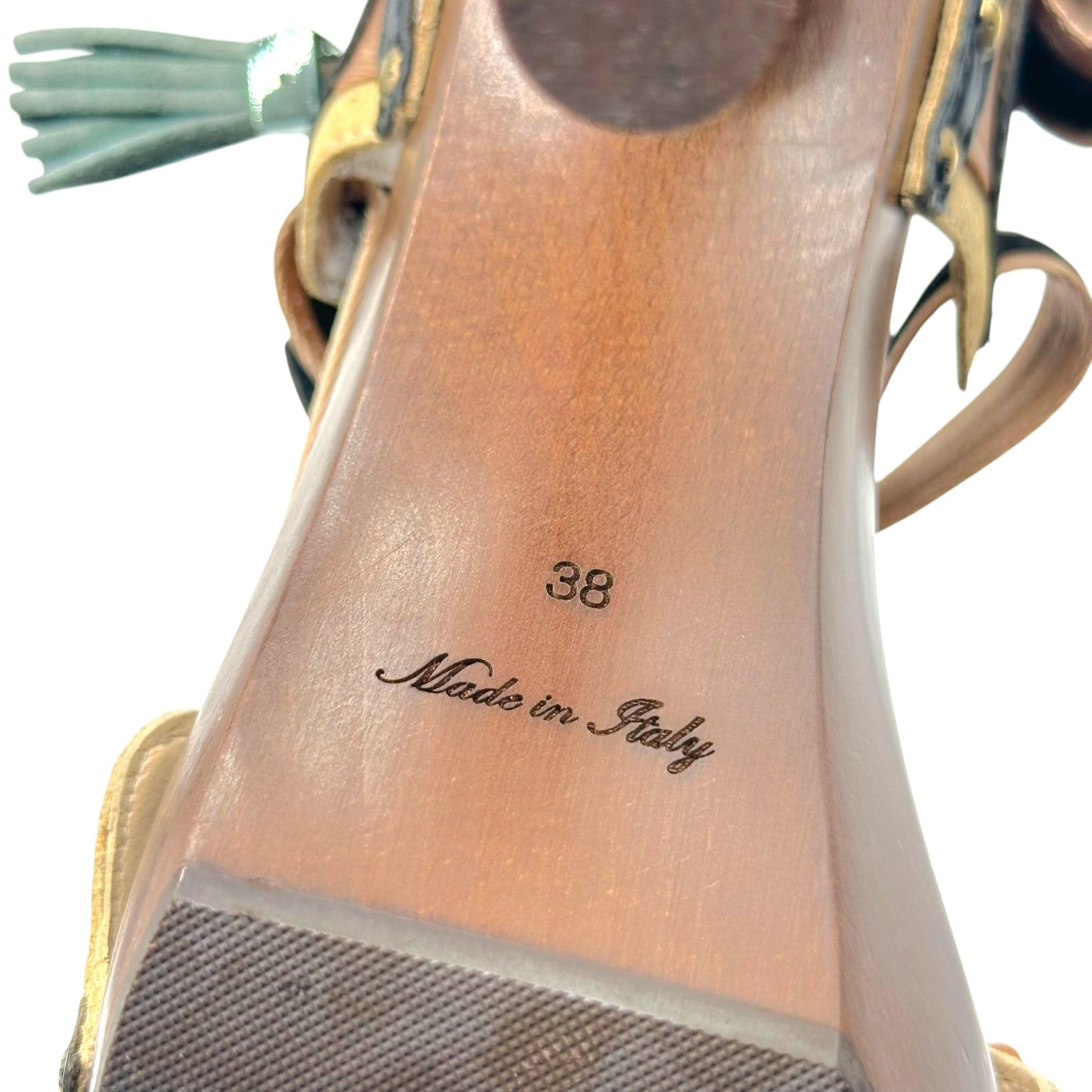 Louis Vuitton Runway Heels Black Beige Wood Metal Tassel