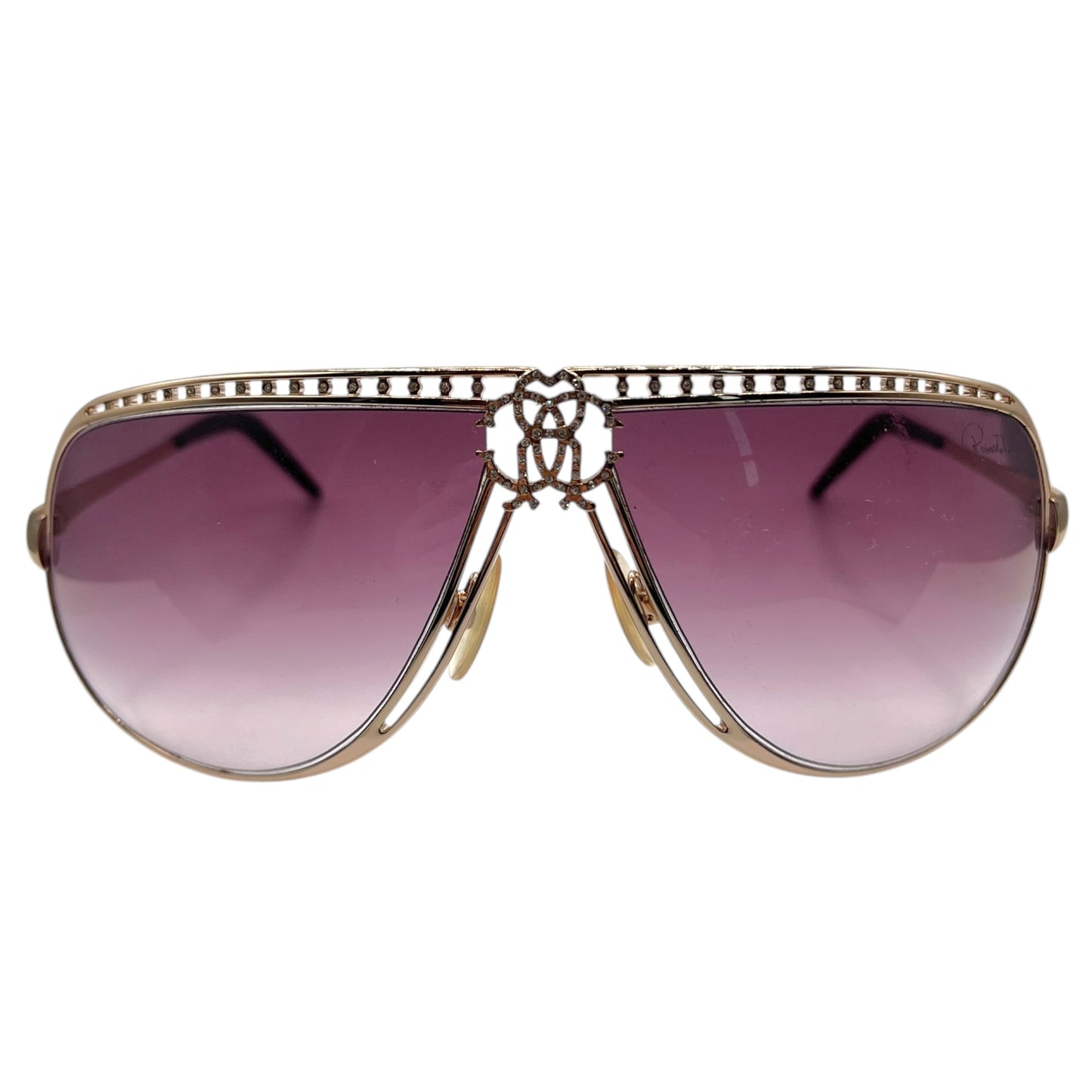 Roberto Cavalli Crystal Embellished Aviator Sunglasses w/ Case