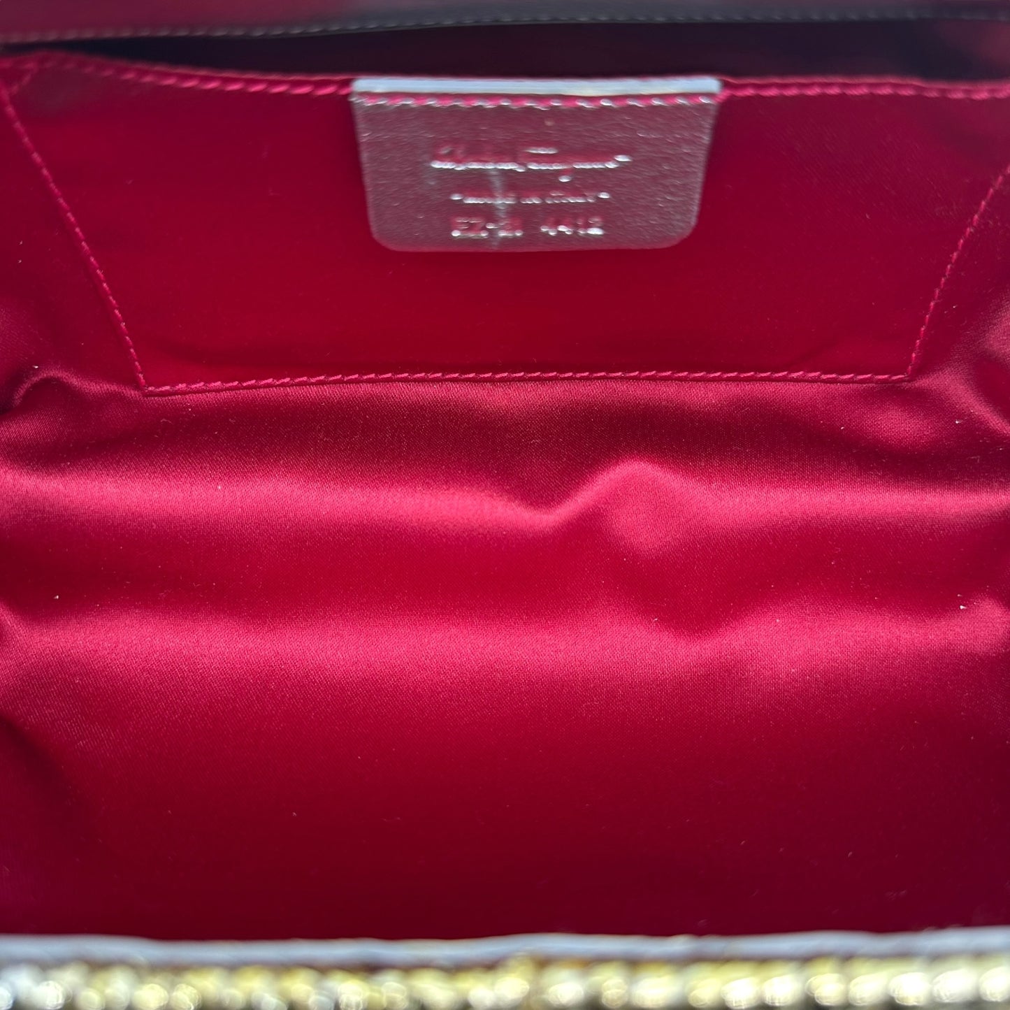 Salvatore Ferragamo Silver Metal 'Wicker' Gancini Clutch Bag