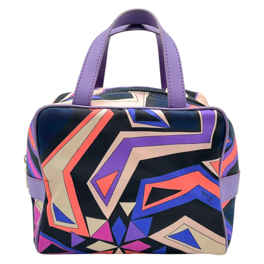 Emilio Pucci Pink & Purple Printed Square Mini Silk Pochette Bag